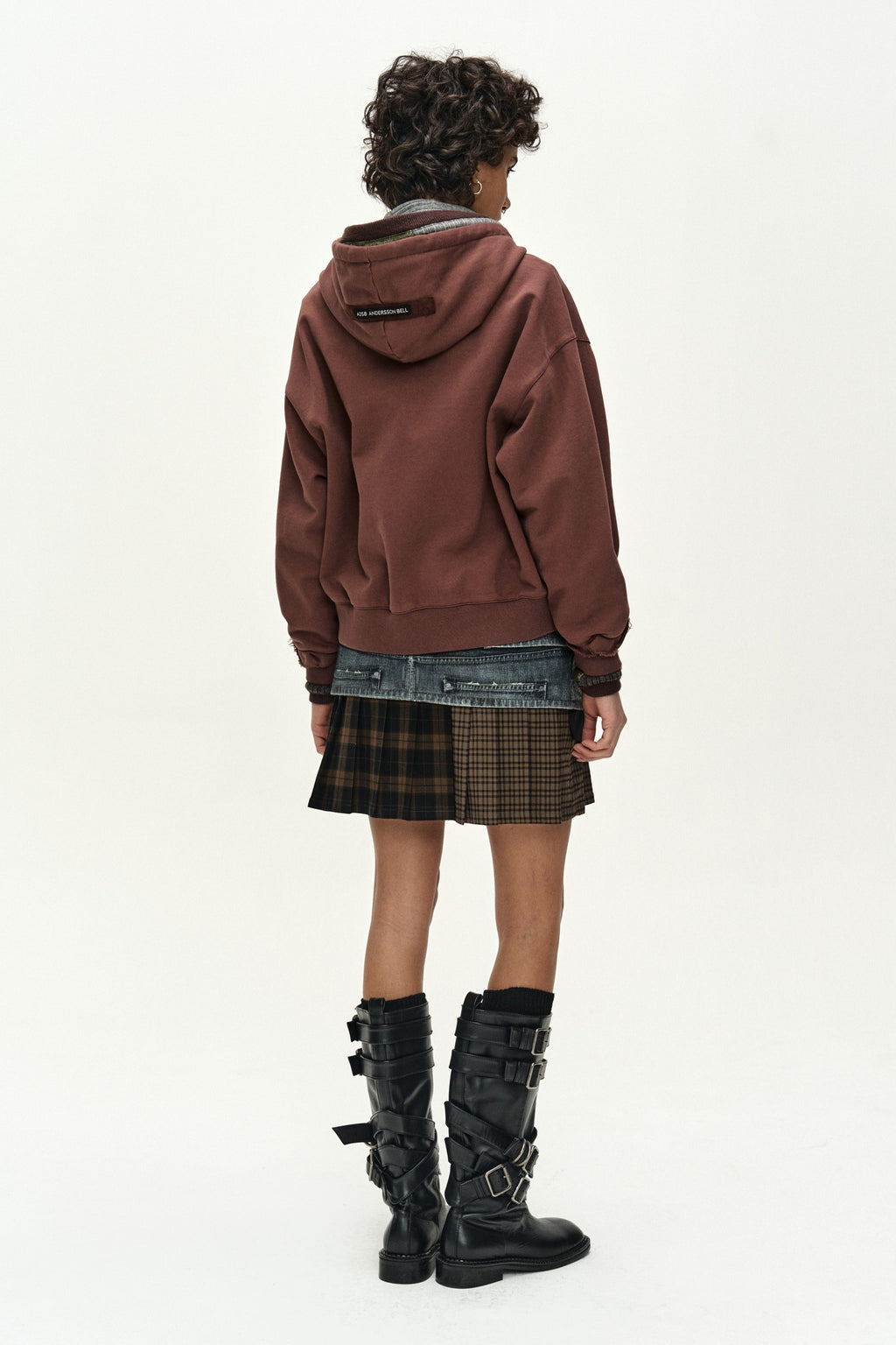 Andersson Bell - Double Belt Printed Mini Skirt (Blue) product image 3 | TRAB K-Fashion Australia