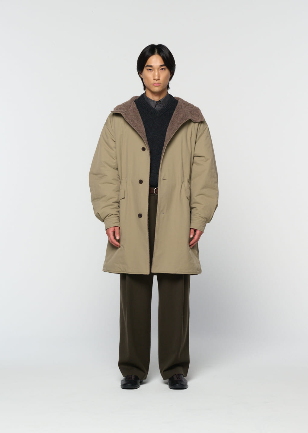 Amomento - padded shearling parka (Khaki) product image 6 | TRAB K-Fashion Australia