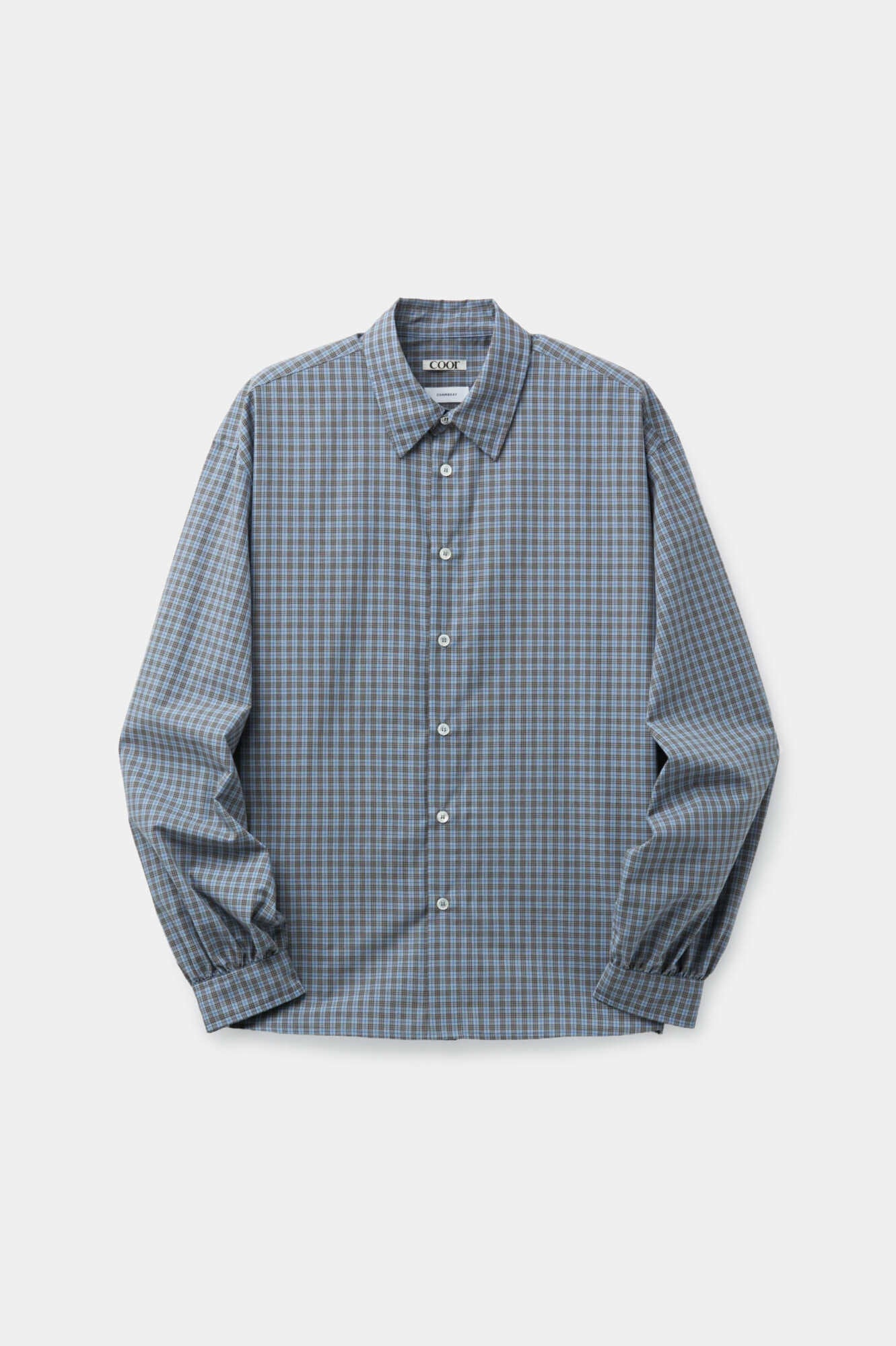 Coor - Puff Cuffs Check Shirt (Blue Check) product image 1 | TRAB K-Fashion Australia