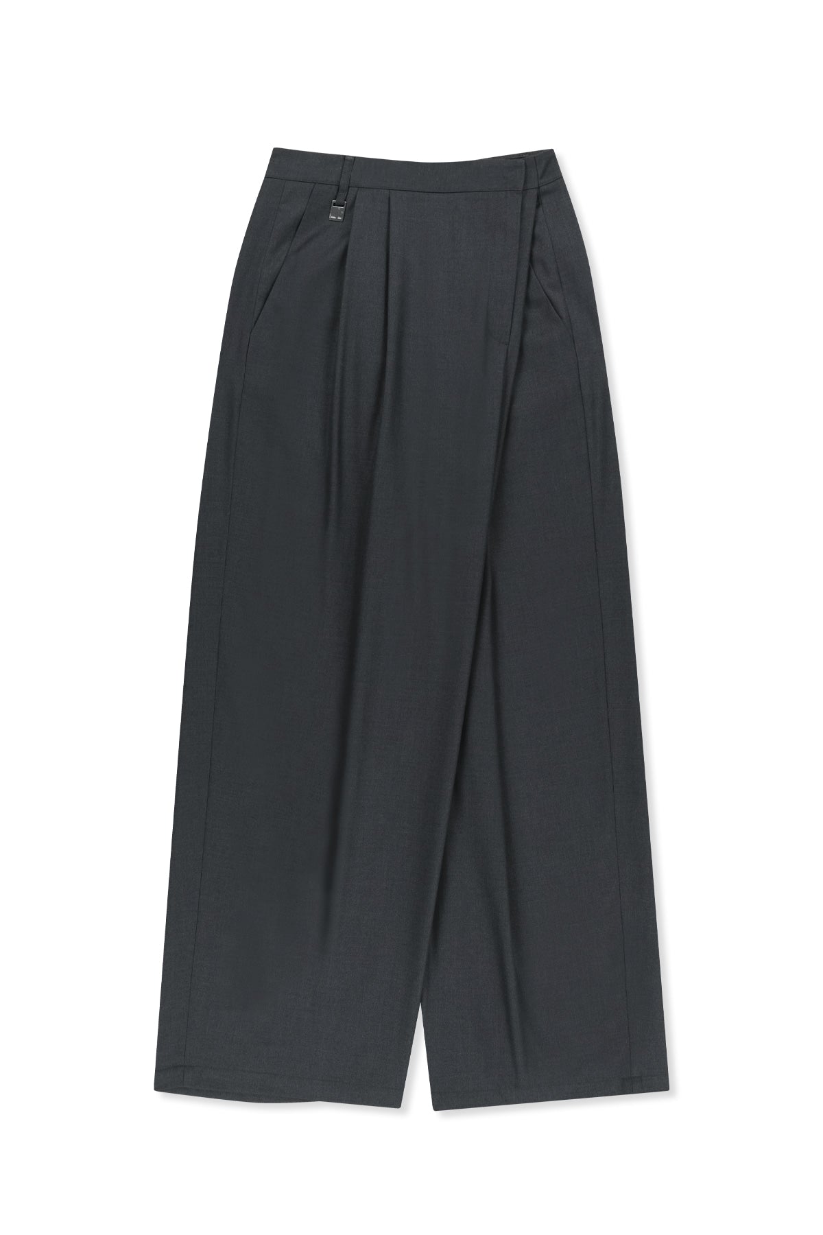 Matin Kim - Double Pleat Cross Waist Trousers (Charcoal) product image 1 | TRAB K-Fashion Australia