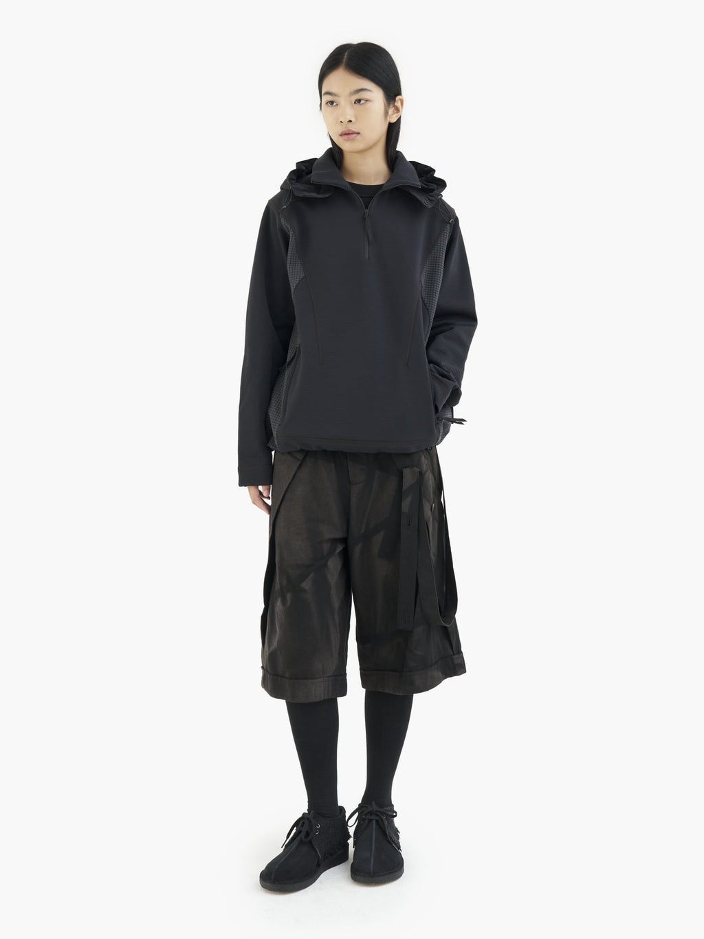 Jiyong Kim - Hooded Half Zip-Up (Black) product image 4 | TRAB K-Fashion Australia