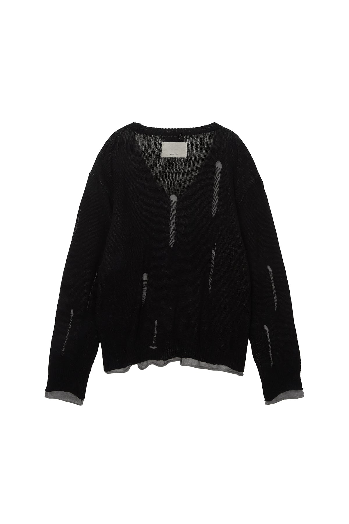Matin Kim - Layered Damage Cardigan (Black) product image 2 | TRAB K-Fashion Australia