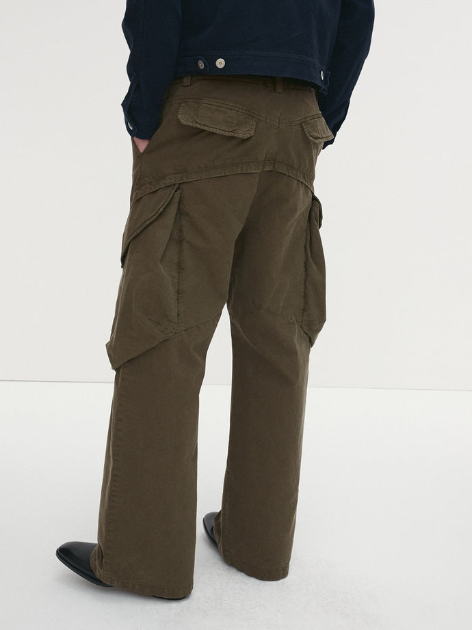 Tonywack - Garment-Dyed Gabardine Wide Cargo Pants (Olive) product image 5 | TRAB K-Fashion Australia