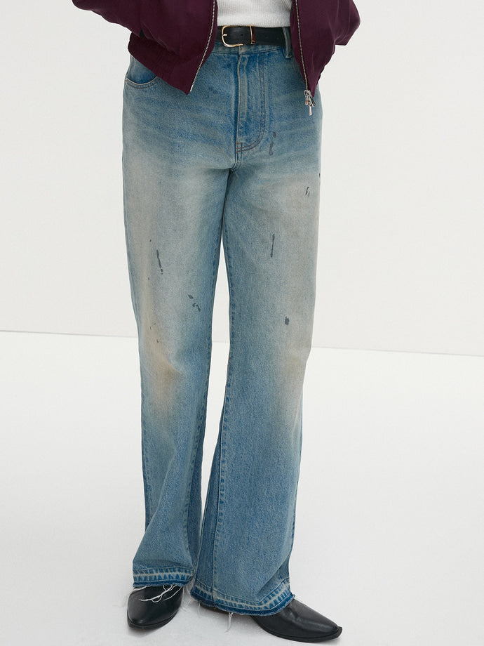 Tonywack - Flared-Leg Reconstructed Denim Jeans (Washed Light Blue) product image 1 | TRAB K-Fashion Australia