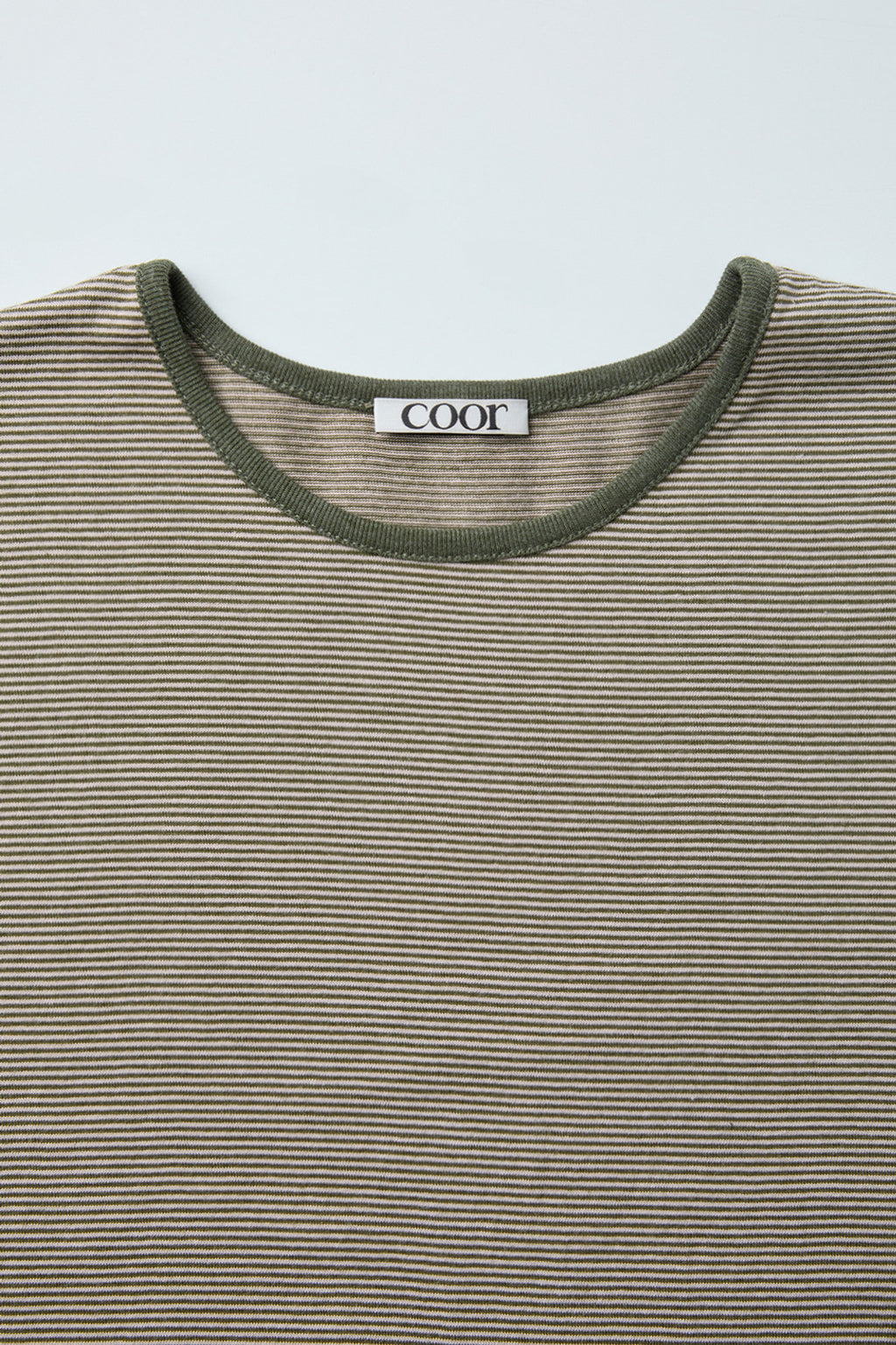 Coor - Striped Crop T-Shirt (Olive Wrap) product image 5 | TRAB K-Fashion Australia
