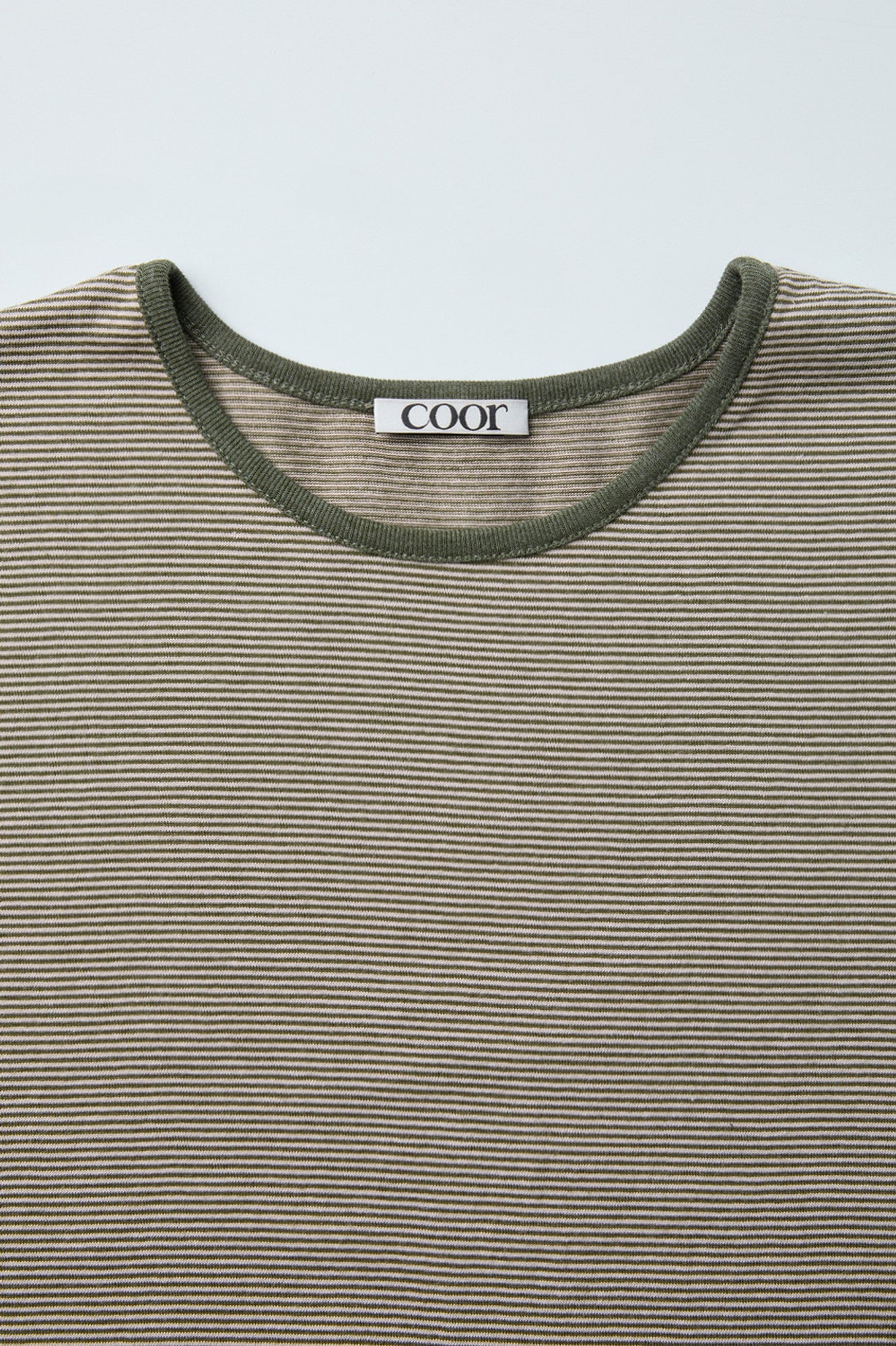 Coor - Striped Crop T-Shirt (Olive Wrap) product image 5 | TRAB K-Fashion Australia