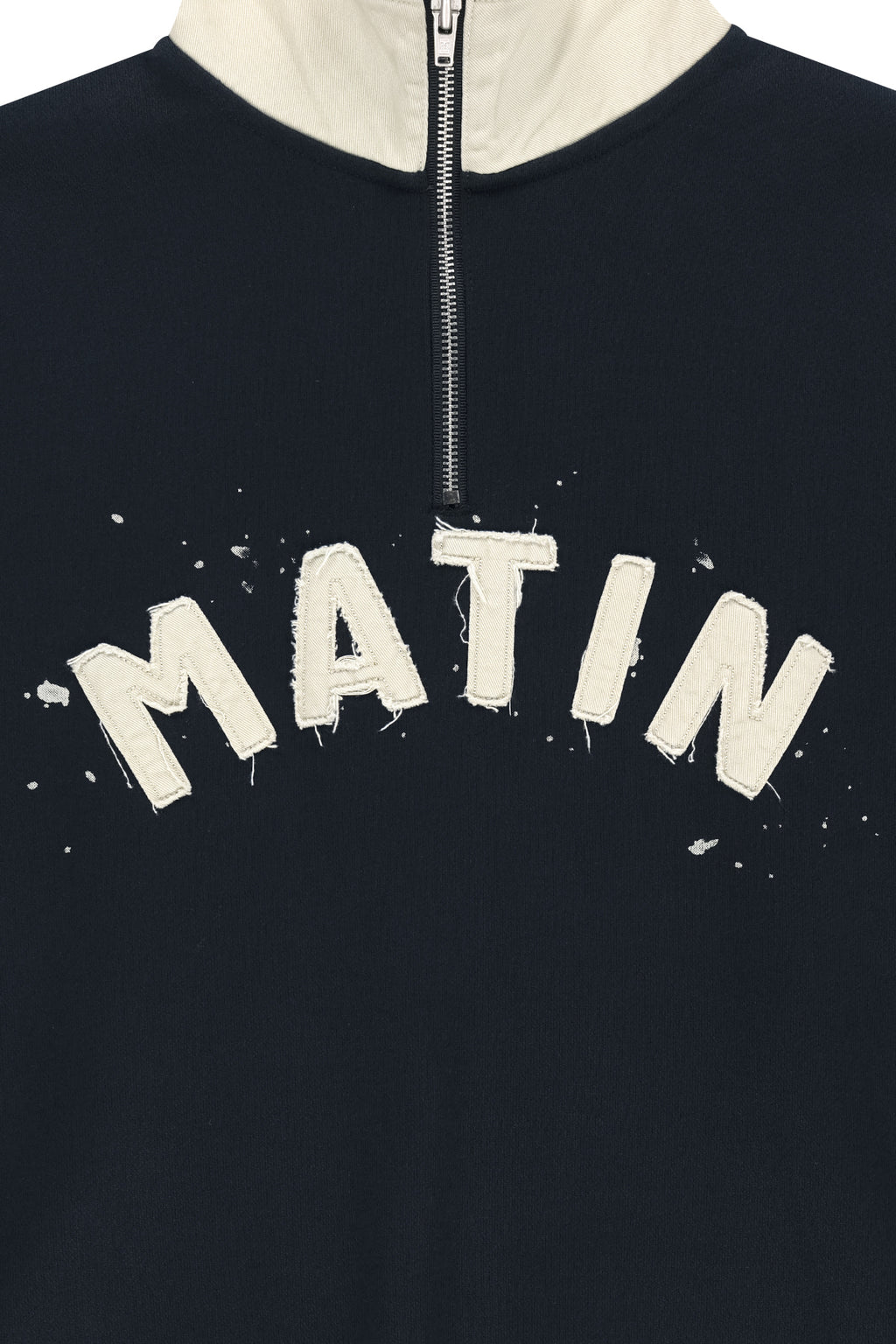 Matin Kim - Applique Logo Collar Quarter Zip Up (Navy) product image 5 | TRAB K-Fashion Australia