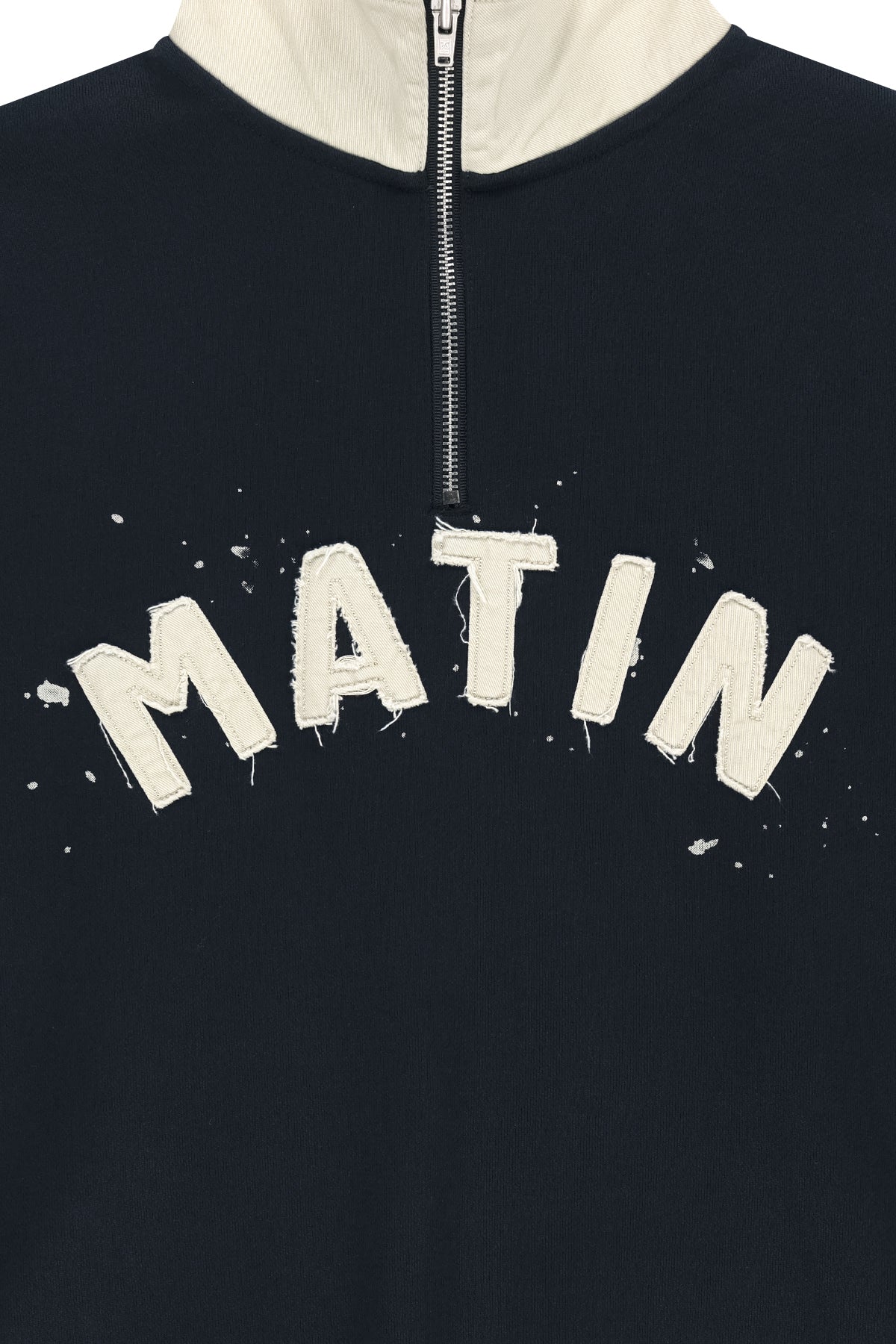 Matin Kim - Applique Logo Collar Quarter Zip Up (Navy) product image 5 | TRAB K-Fashion Australia