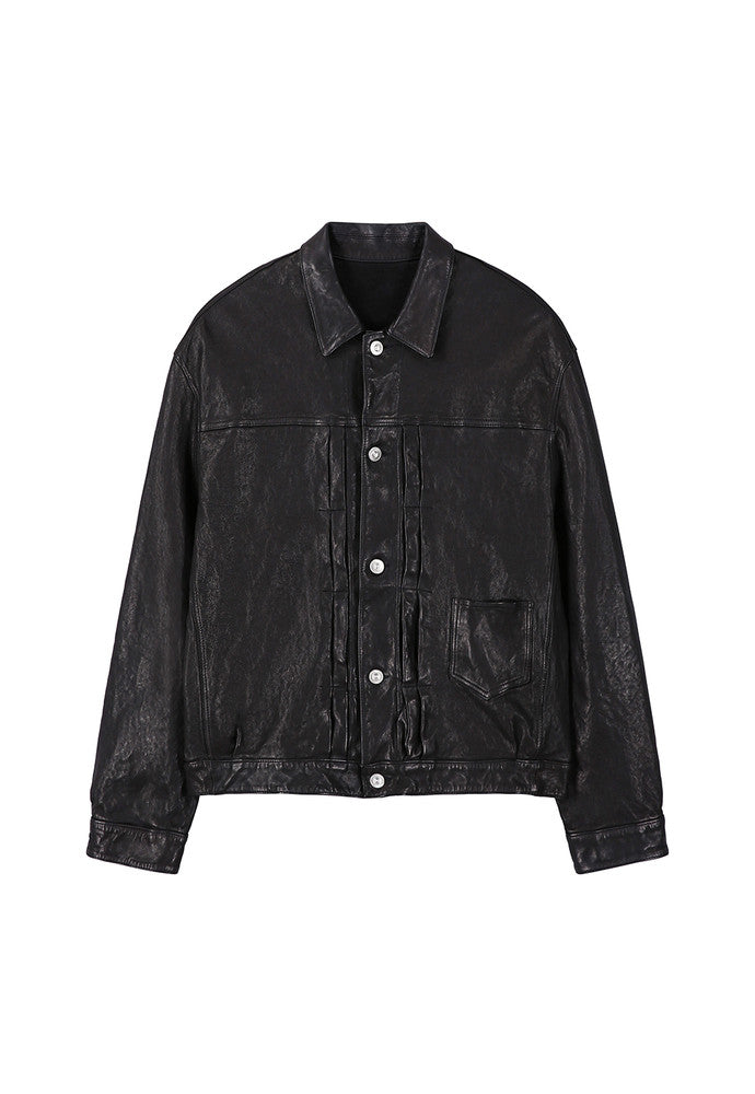 Art if acts - Washed Leather Trucker (Black) product image 6 | TRAB K-Fashion Australia
