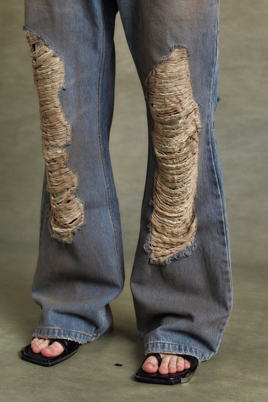 Andersson Bell - Vintage Spray Double Waist Jeans (Dusty Blue) product image 5 | TRAB K-Fashion Australia