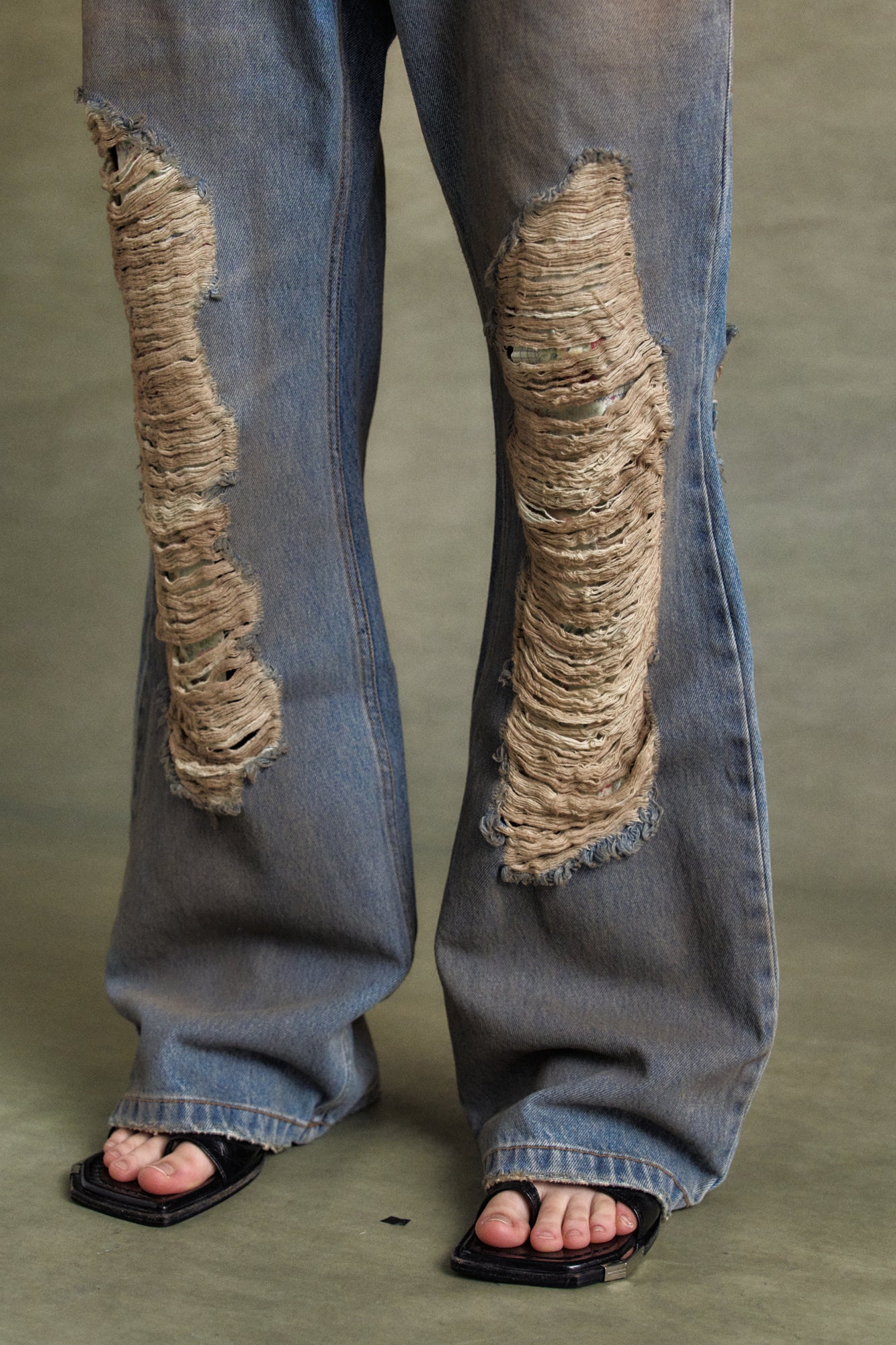 Andersson Bell - Vintage Spray Double Waist Jeans (Dusty Blue) product image 5 | TRAB K-Fashion Australia