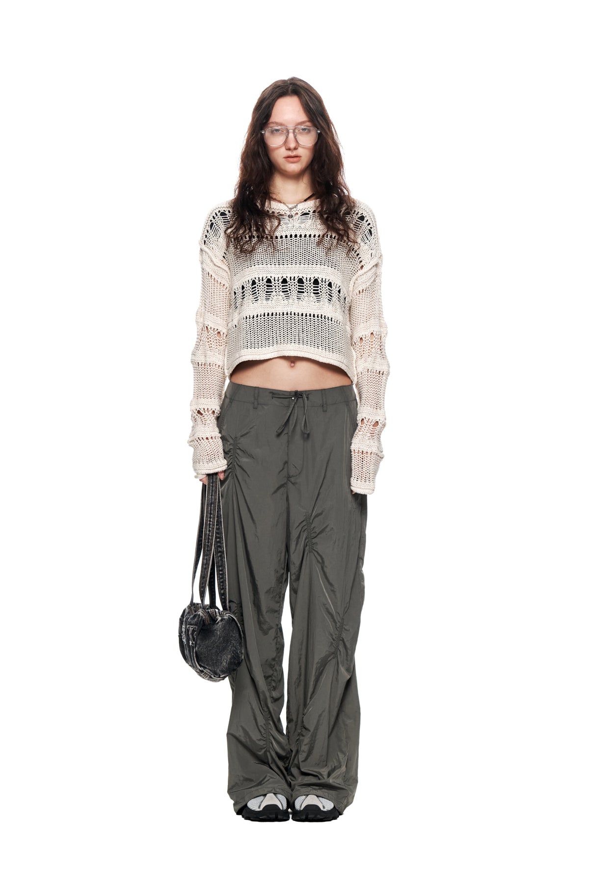 Matin Kim - Shirring Point Nylon Pants (Khaki) product image 10 | TRAB K-Fashion Australia
