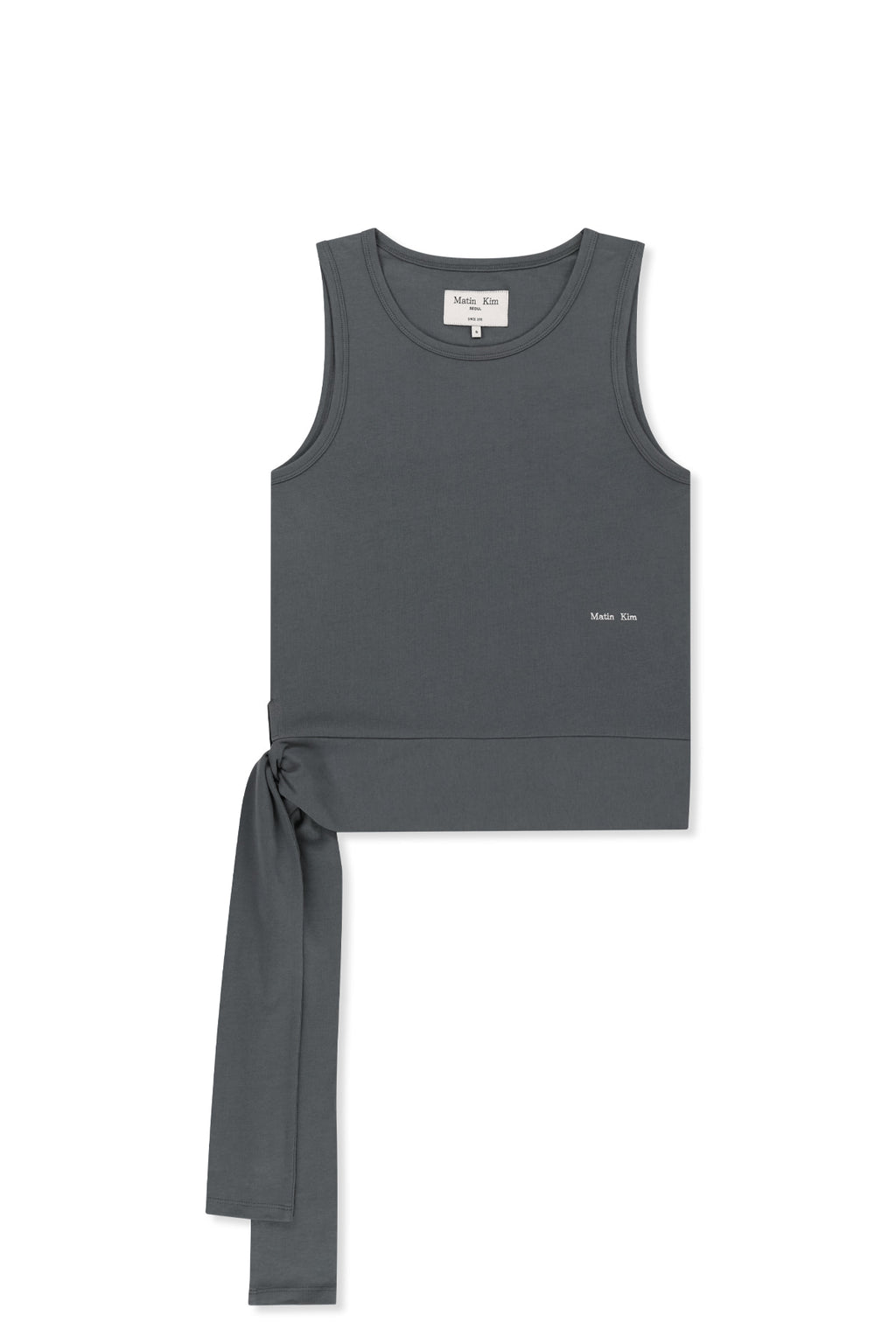 Matin Kim - Hem Tie Detail Sleeveless Top (Charcoal) product image 1 | TRAB K-Fashion Australia
