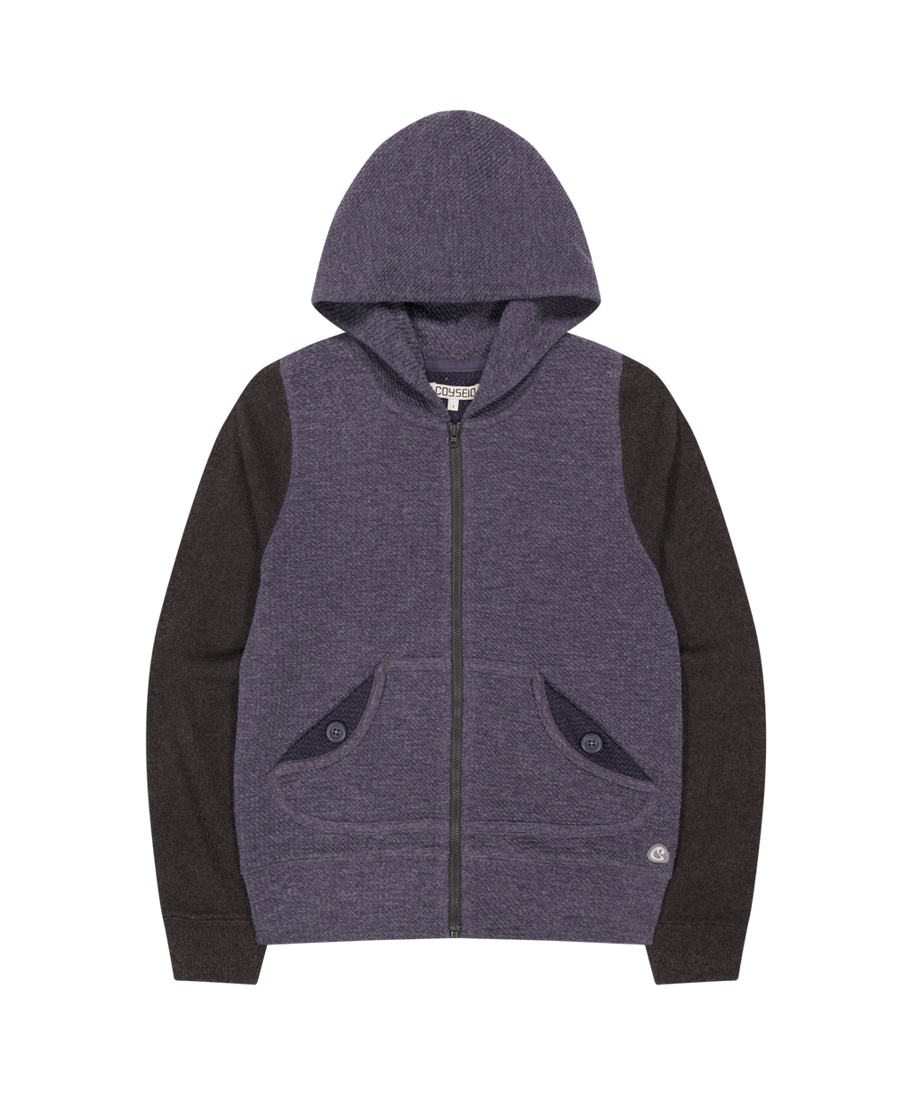 Coyseio - Button Pocket Zip-Up Hoodie (Purple) product image 1 | TRAB K-Fashion Australia