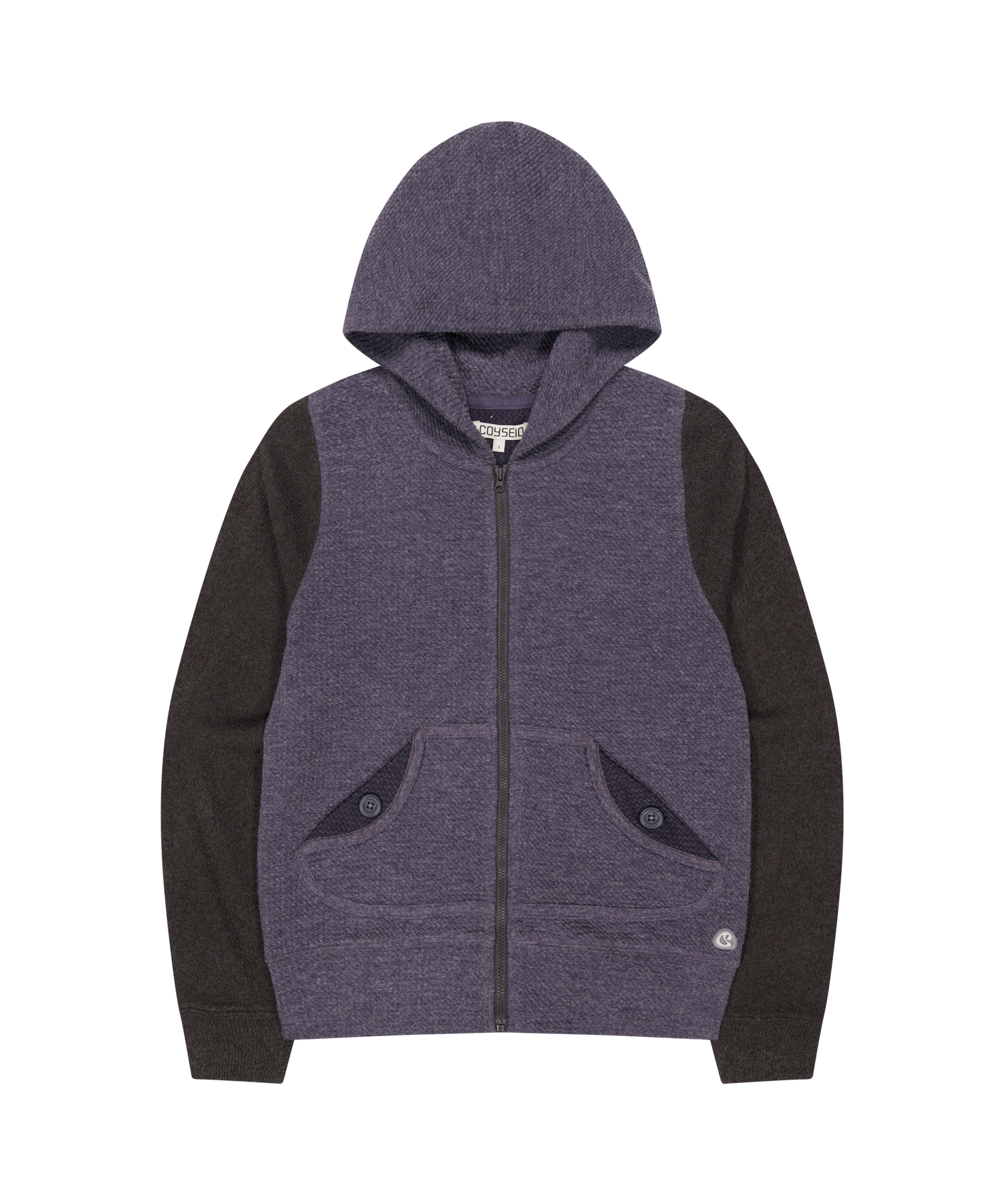 Coyseio - Button Pocket Zip-Up Hoodie (Purple) product image 1 | TRAB K-Fashion Australia