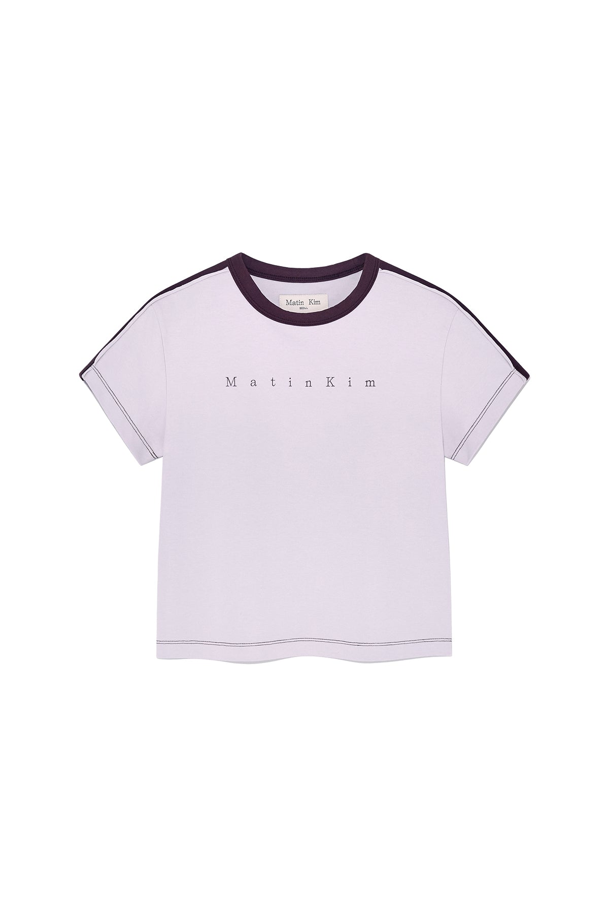 Matin Kim - Color Line Point Logo Crop Top (Lilac) product image 1 | TRAB K-Fashion Australia
