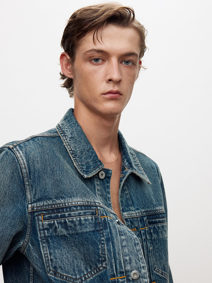 Tonywack - Denim Blouson Jacket (Mid Blue) product image 7 | TRAB K-Fashion Australia
