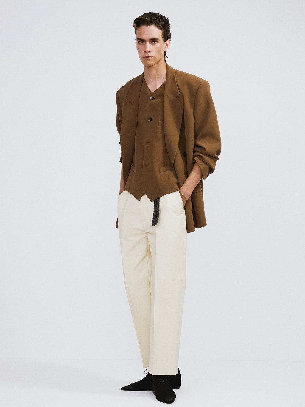 Recto - Button Fly Crop Pants (Butter Beige) product image 3 | TRAB K-Fashion Australia