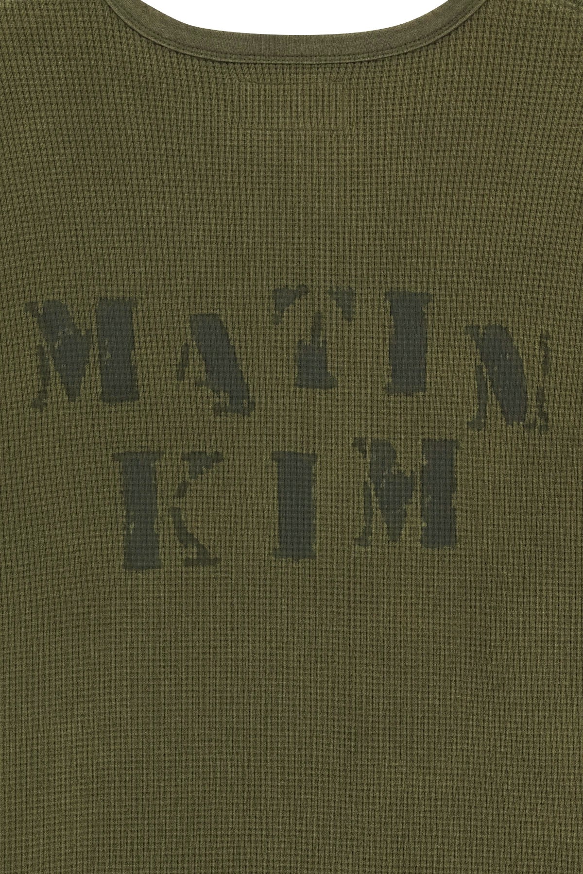 Matin Kim - Matin Washed Waffle Henley Neck Top (Khaki) product image 5 | TRAB K-Fashion Australia