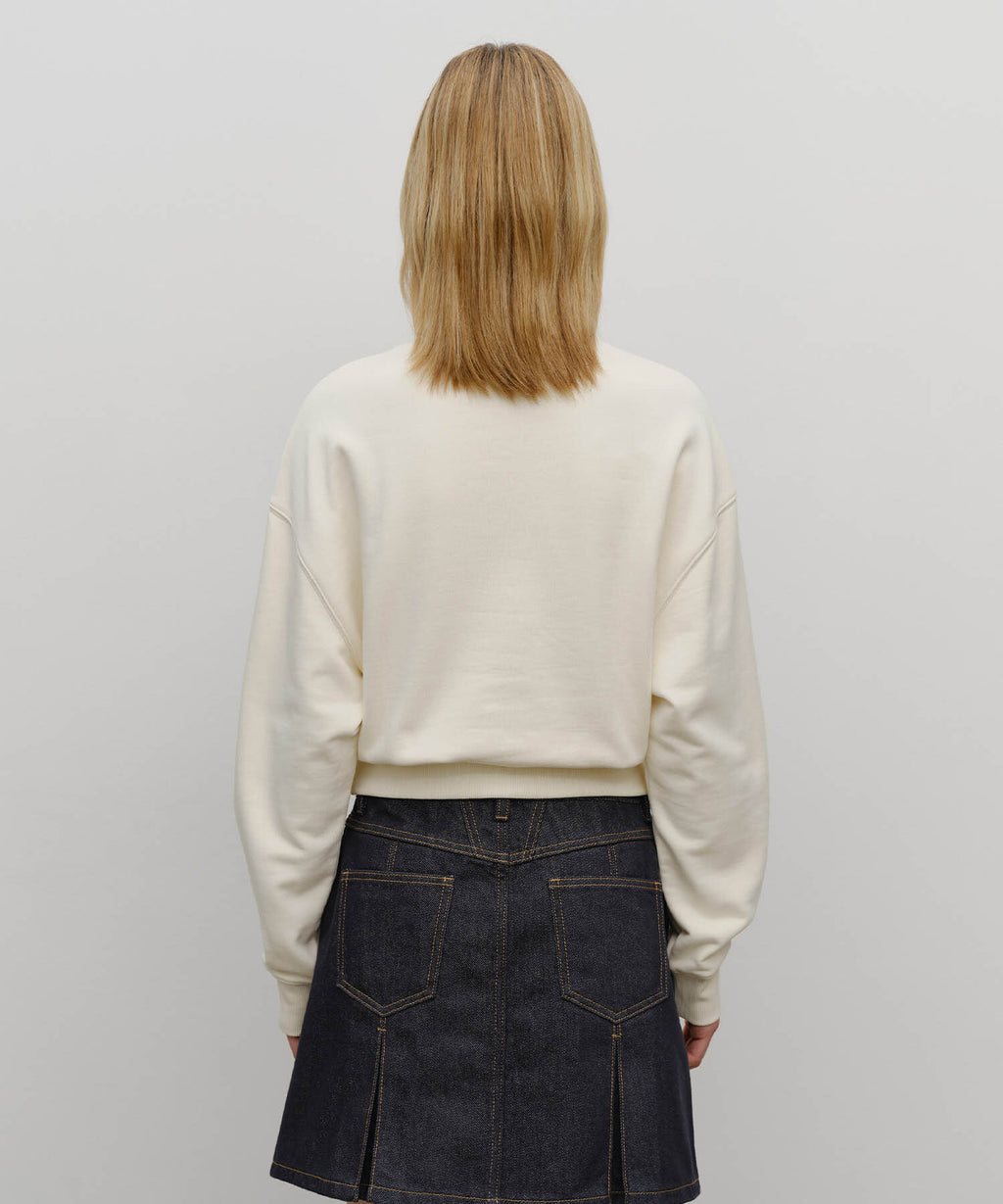 Marithe & Francois Girbaud - Marithe Love Graphic Crop Sweatshirt (Ivory) product image 3 | TRAB K-Fashion Australia