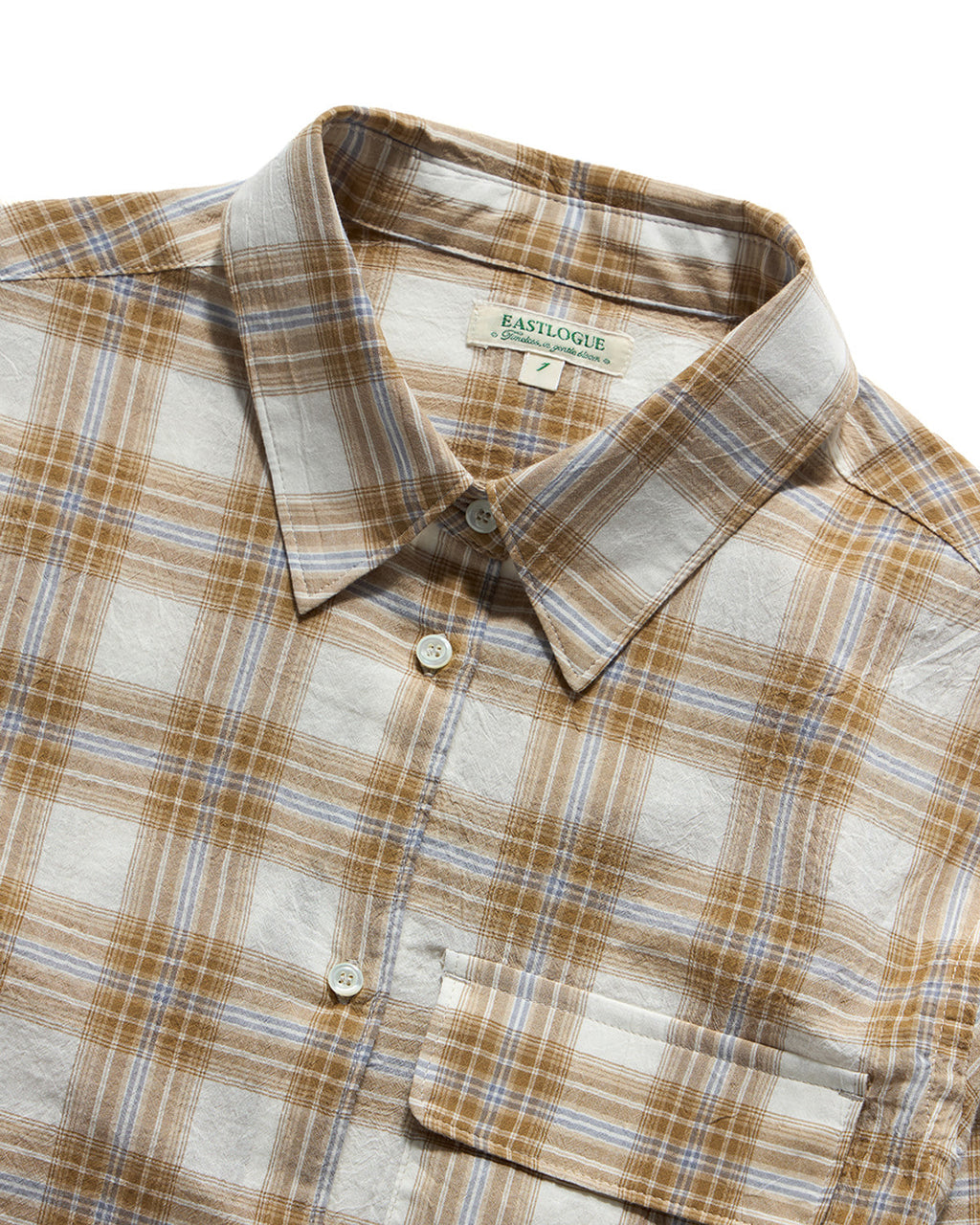 Eastlogue - Holiday Shirts (Beige & Blue Check) product image 6 | TRAB K-Fashion Australia