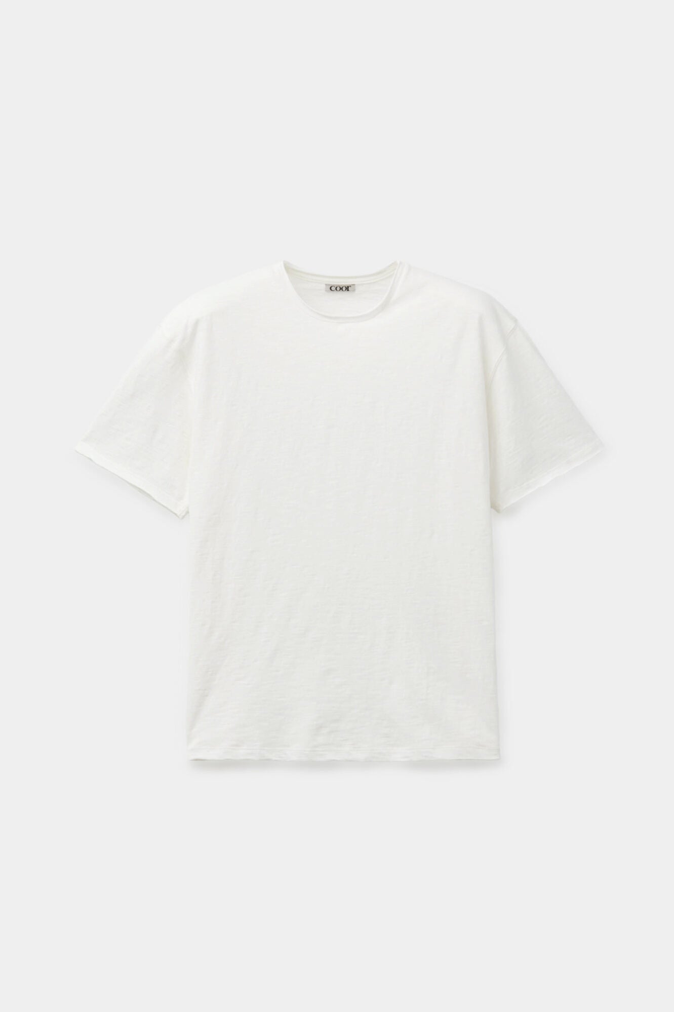 Coor - Low-Cut Cotton Slub T-Shirt (Offwhite) product image 1 | TRAB K-Fashion Australia