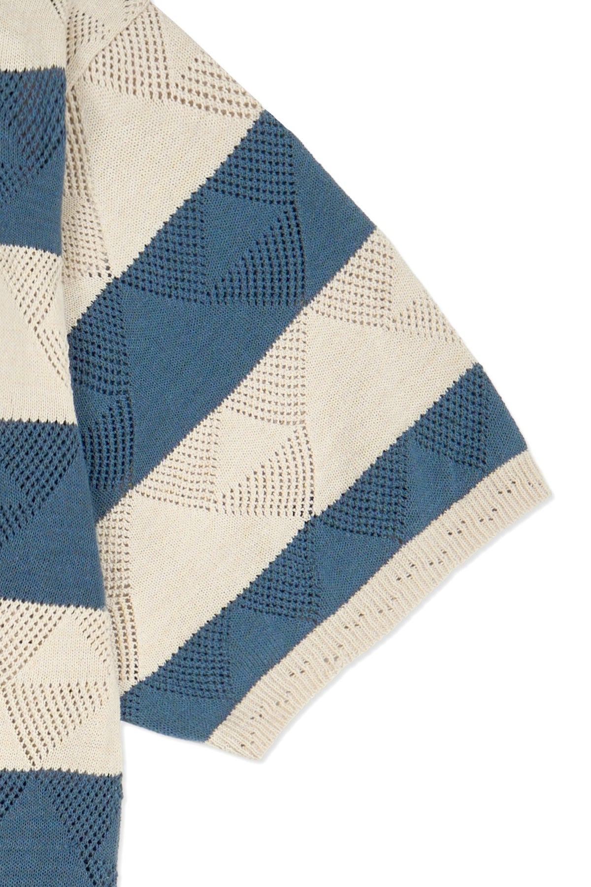 Ioedle - Split Stripe Short Sleeve Knit (Blue) product image 6 | TRAB K-Fashion Australia
