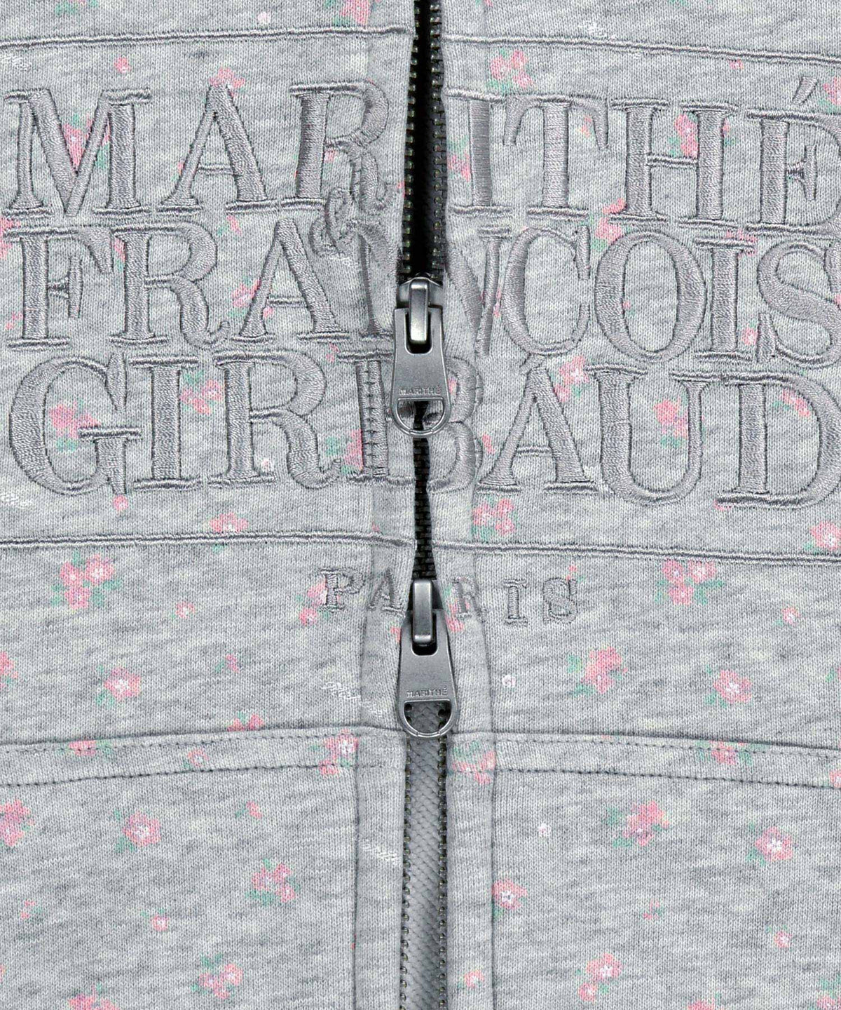 Marithe & Francois Girbaud - Classic Logo Crop Hoodie Zipup (Heather Gray) product image 5 | TRAB K-Fashion Australia