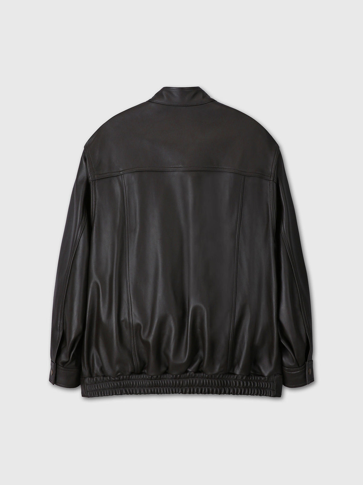 Tonywack - High-Neck Leather Zip Jacket (Dark Brown) product image 12 | TRAB K-Fashion Australia