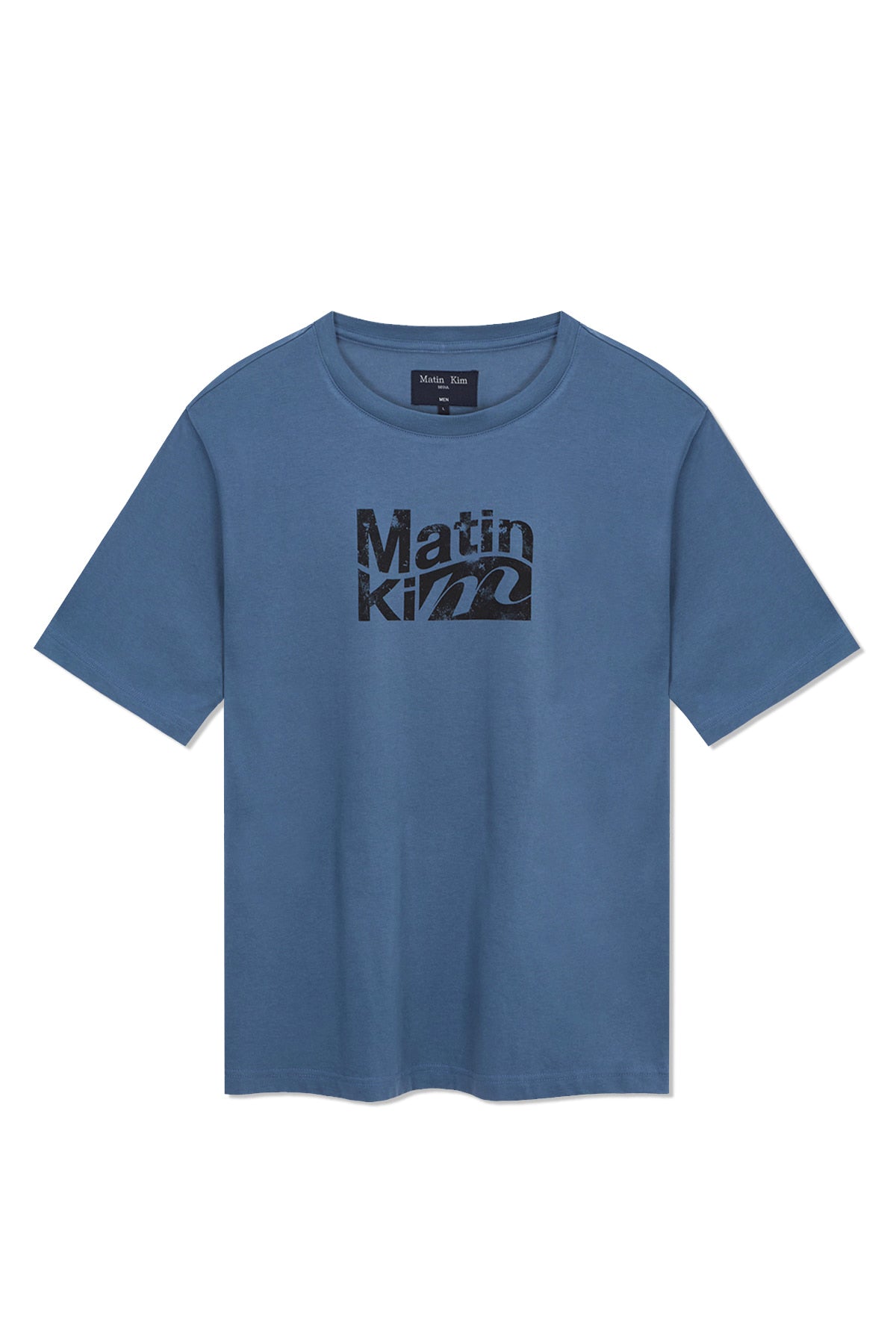 Matin Kim - Wavy Logo Graphic Top (Blue) product image 1 | TRAB K-Fashion Australia