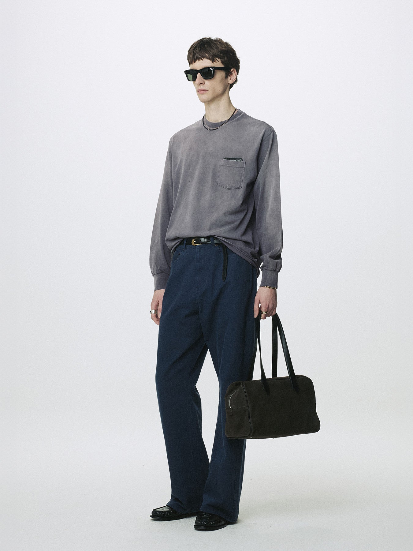Tonywack - Garment Dyed Long Sleeve Crew (Smoke Grey) product image 3 | TRAB K-Fashion Australia