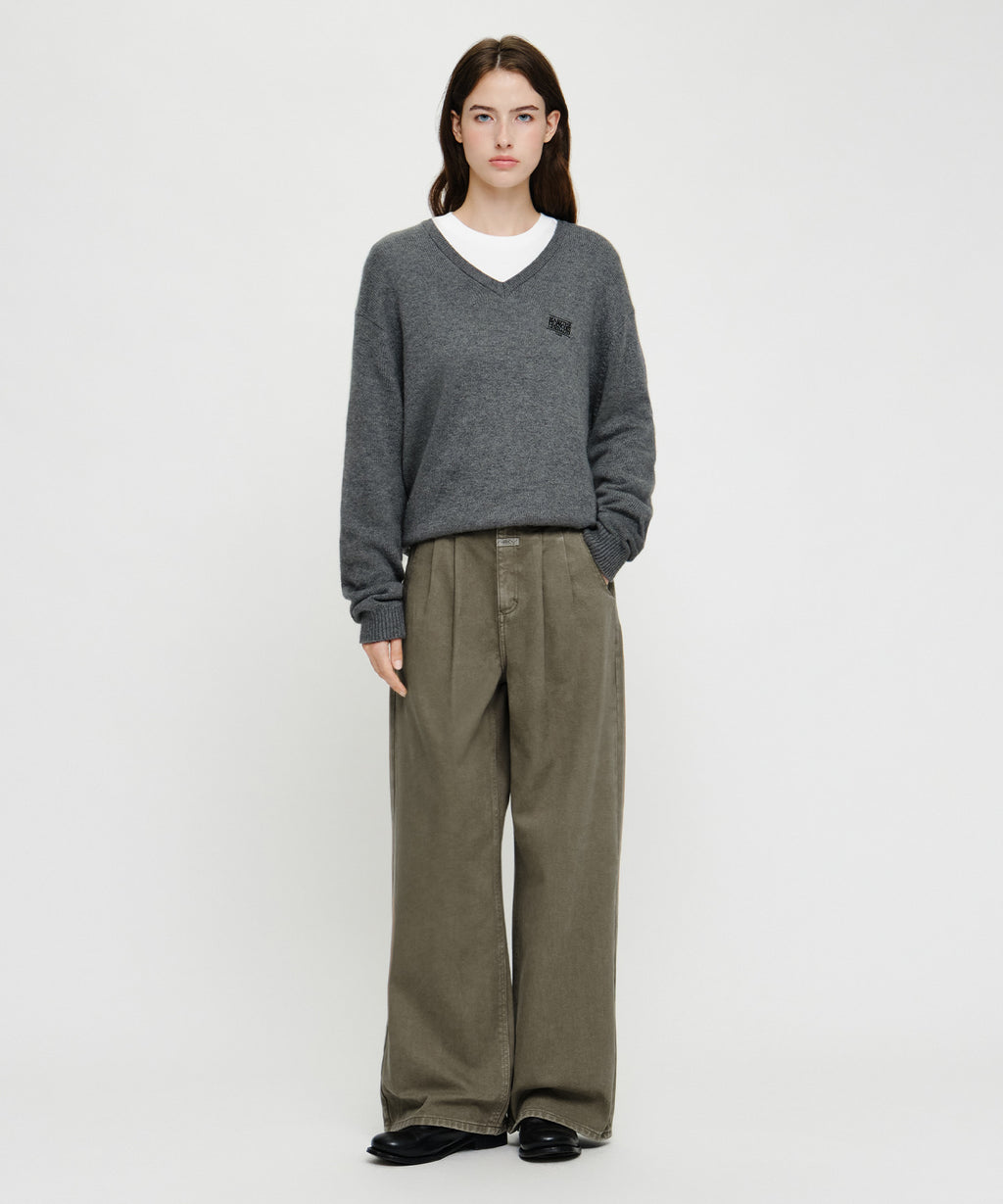 Marithe & Francois Girbaud - Two Tuck Wide Denim Pants (Brown) product image 4 | TRAB K-Fashion Australia