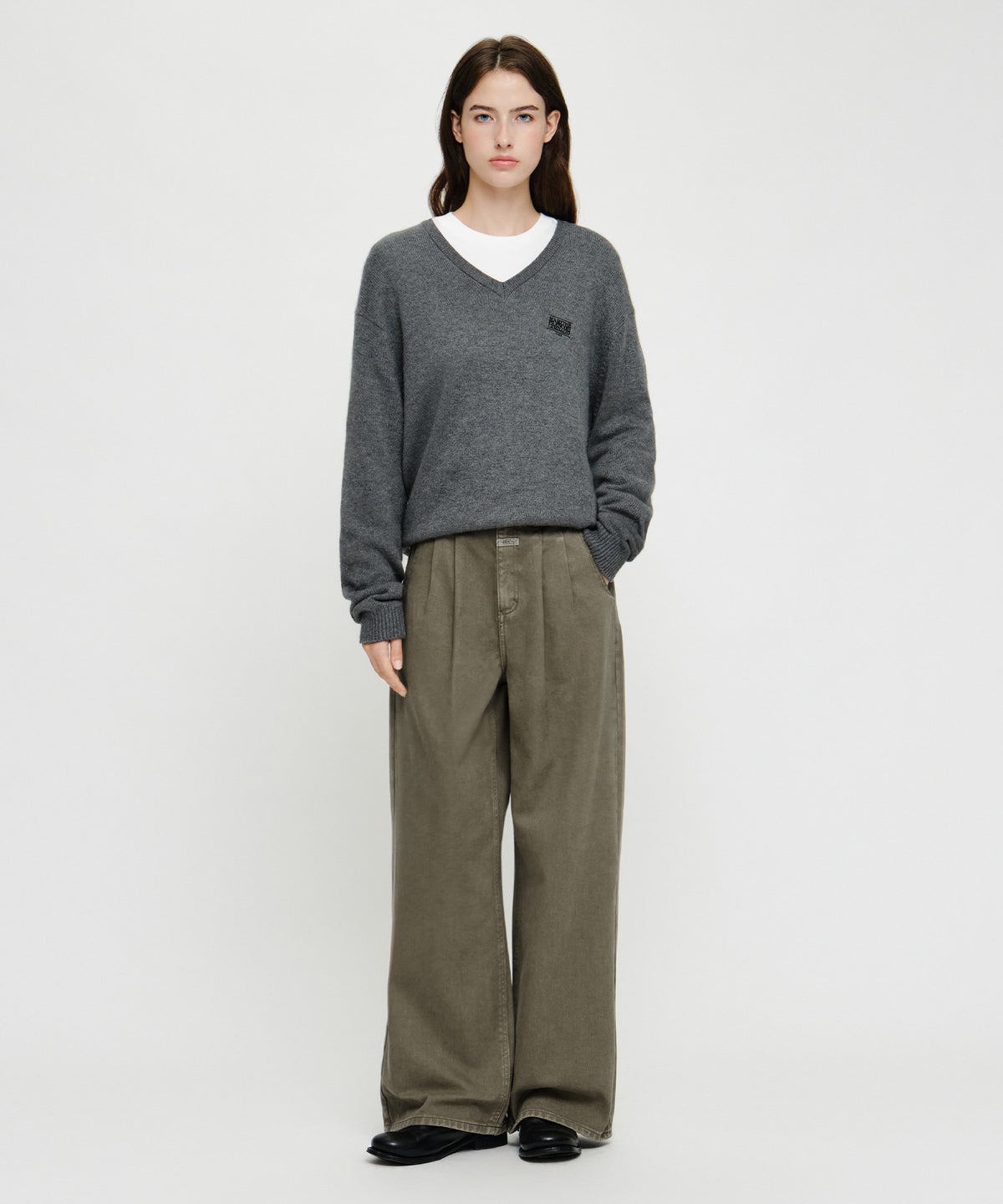 Marithe & Francois Girbaud - Two Tuck Wide Denim Pants (Brown) product image 4 | TRAB K-Fashion Australia