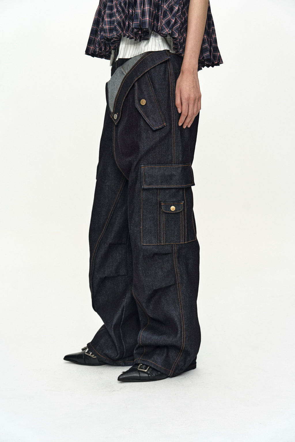 Andersson Bell - Rigid Turnover Cargo Jeans (Indigo) product image 5 | TRAB K-Fashion Australia