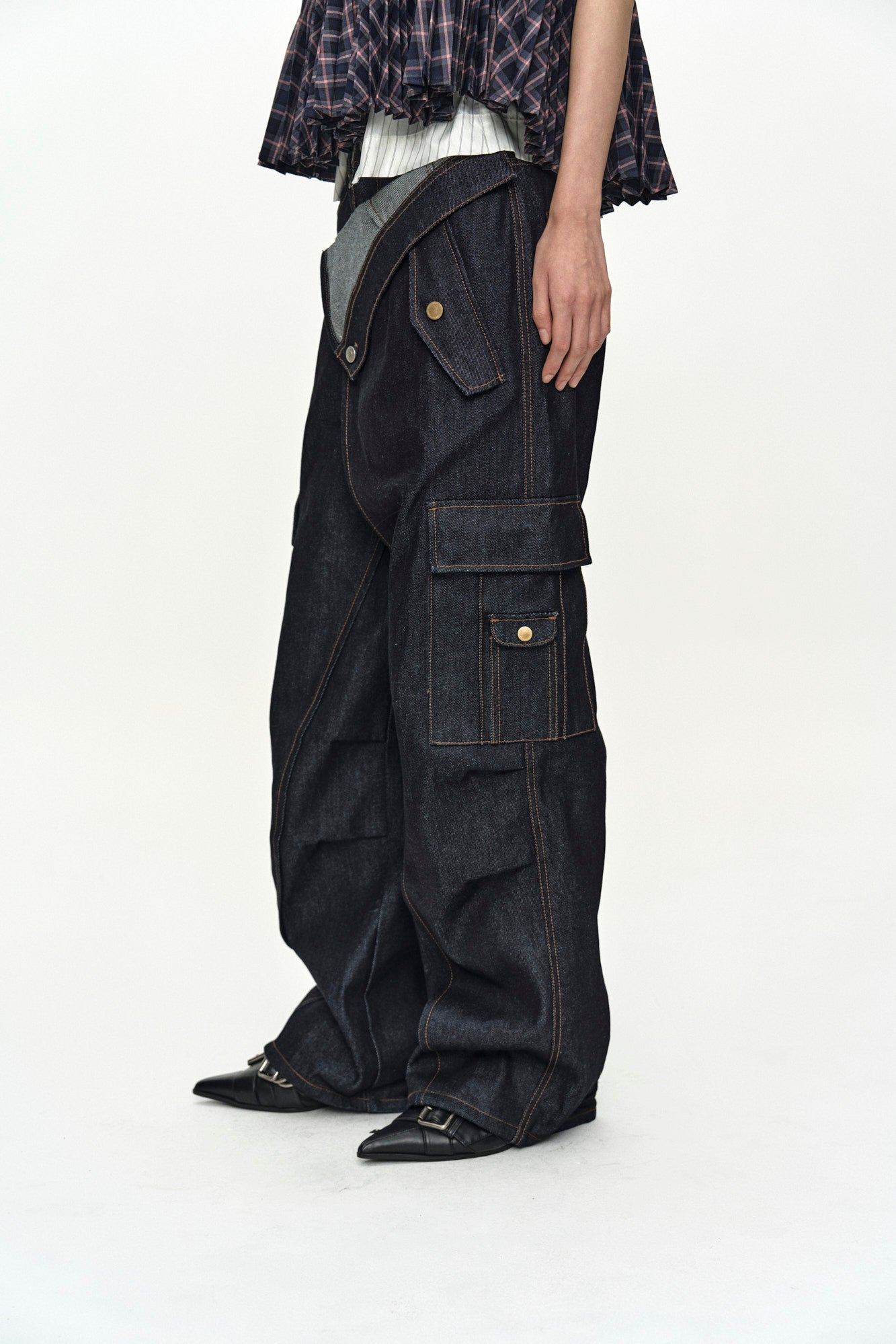 Andersson Bell - Rigid Turnover Cargo Jeans (Indigo) product image 5 | TRAB K-Fashion Australia