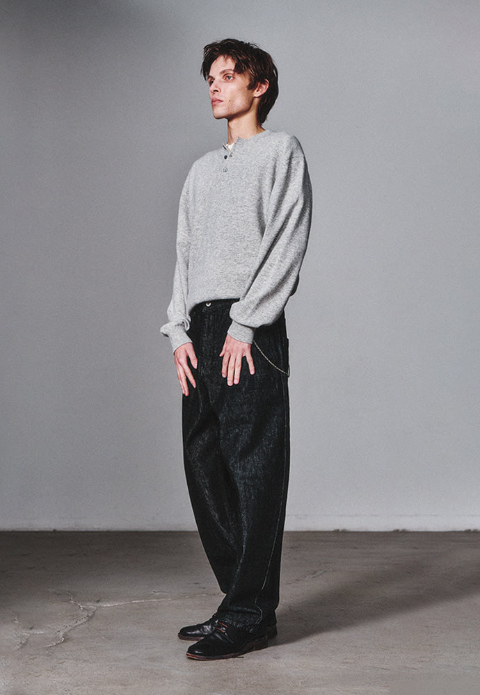 Art if acts - One Tuck Curve Denim Pants (Washed Black) product image 2 | TRAB K-Fashion Australia