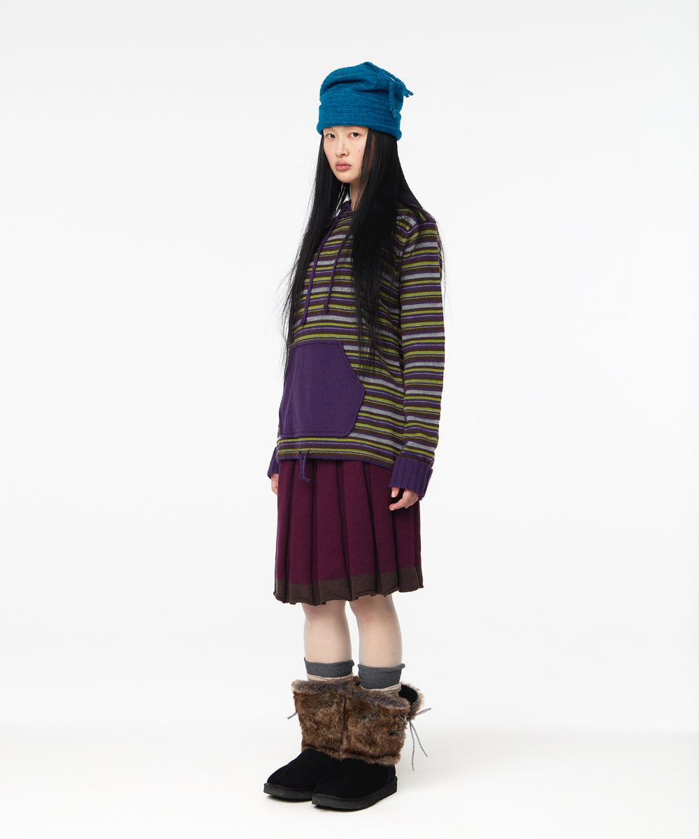 Coyseio - Stripe Knit Hoodie (Purple) product image 11 | TRAB K-Fashion Australia