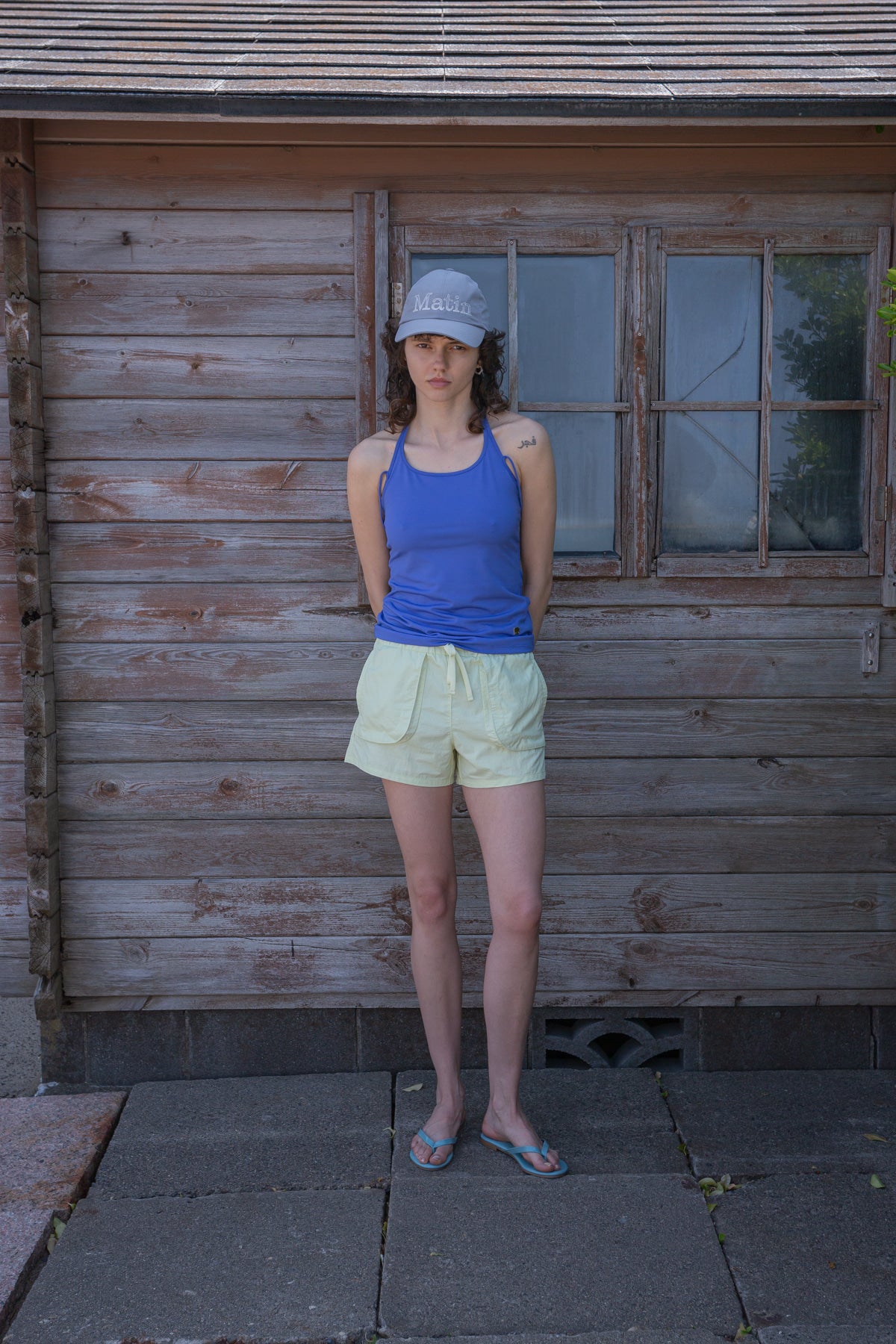 Matin Kim - String Halter Neck Tank Top (Blue) product image 12 | TRAB K-Fashion Australia