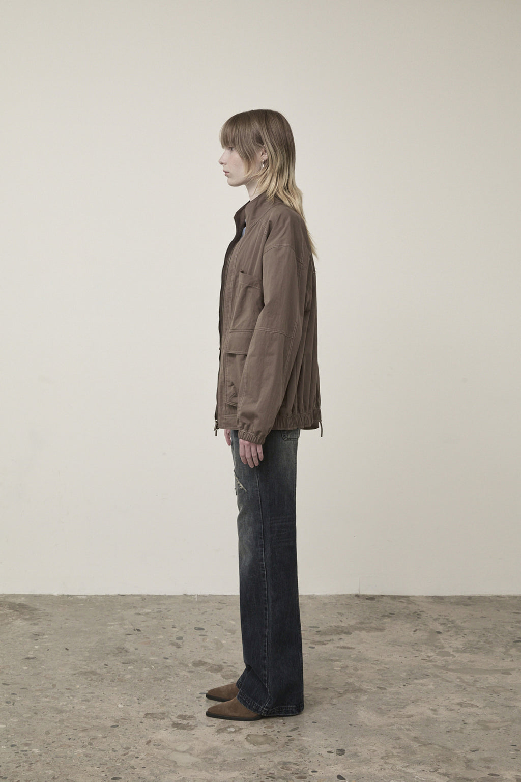 Matin Kim - Utility Bomber Jumper (Khaki Brown) product image 6 | TRAB K-Fashion Australia
