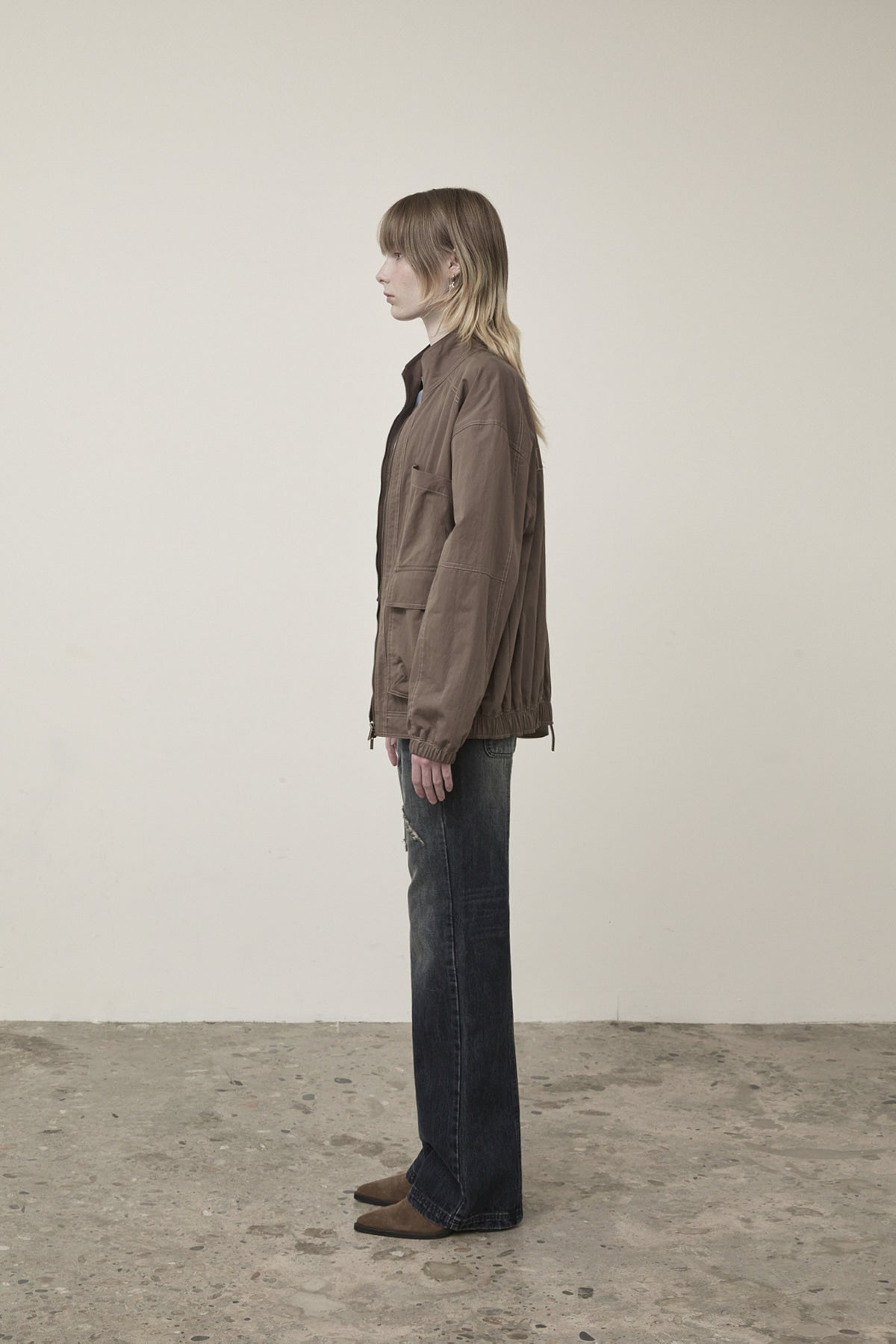 Matin Kim - Utility Bomber Jumper (Khaki Brown) product image 6 | TRAB K-Fashion Australia