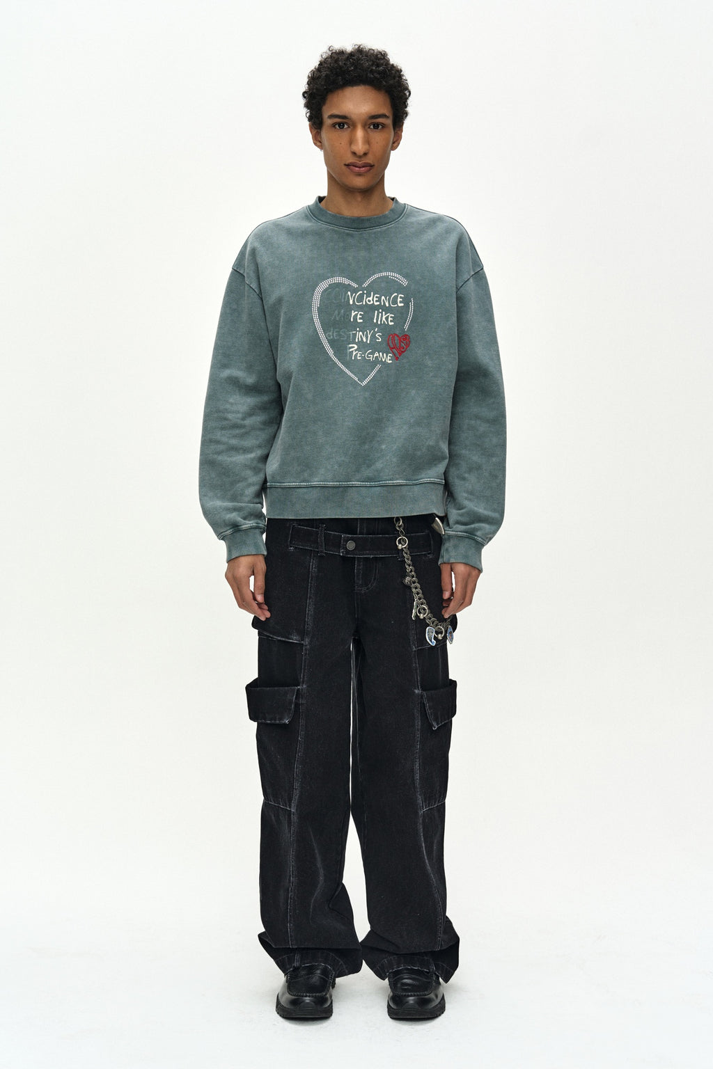 Andersson Bell - (essential) Unisex Heart Fix Sweatshirt (green) (Green) product image 2 | TRAB K-Fashion Australia