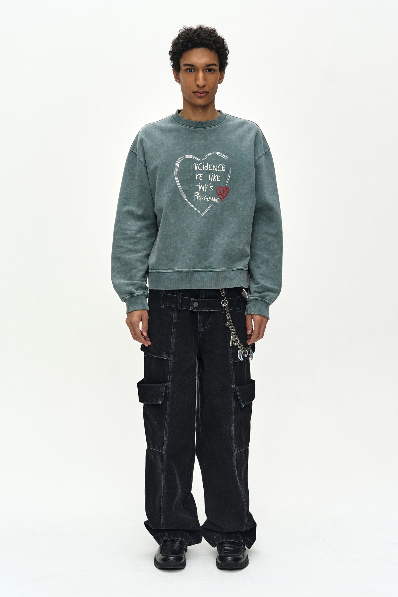 Andersson Bell - (essential) Unisex Heart Fix Sweatshirt (green) (Green) product image 2 | TRAB K-Fashion Australia