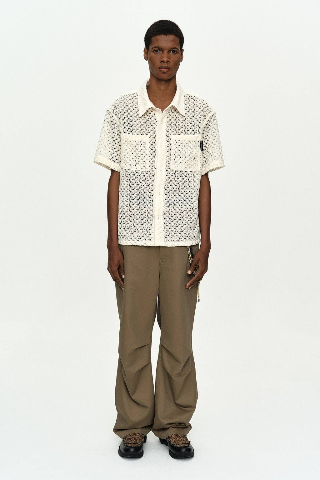 Andersson Bell - Tres Sheer Knitted Shirt (Ecru) product image 1 | TRAB K-Fashion Australia