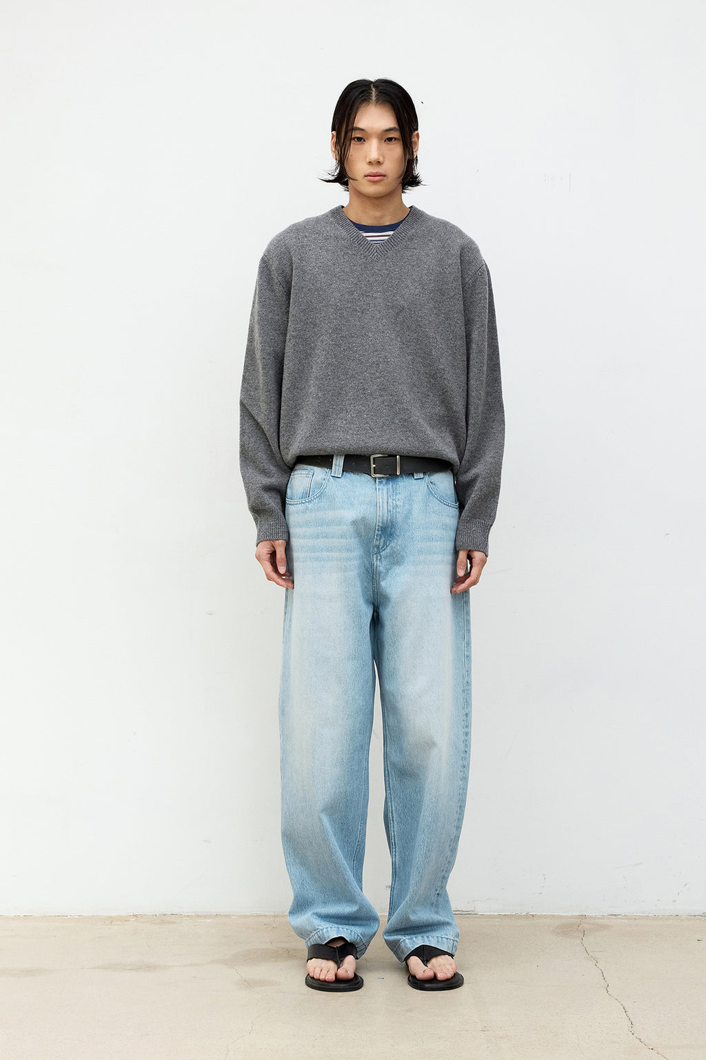 Coor - Ice Blue Washed Baggy Fit Jeans (Ice Blue) product image 2 | TRAB K-Fashion Australia