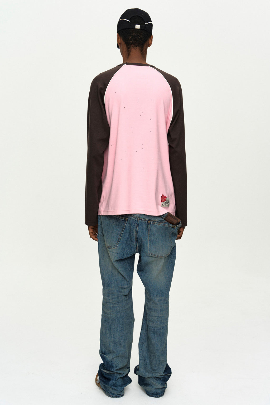 Andersson Bell - Logo Wappen Raglan L/s T-Shirt (Pink/Brown) product image 3 | TRAB K-Fashion Australia