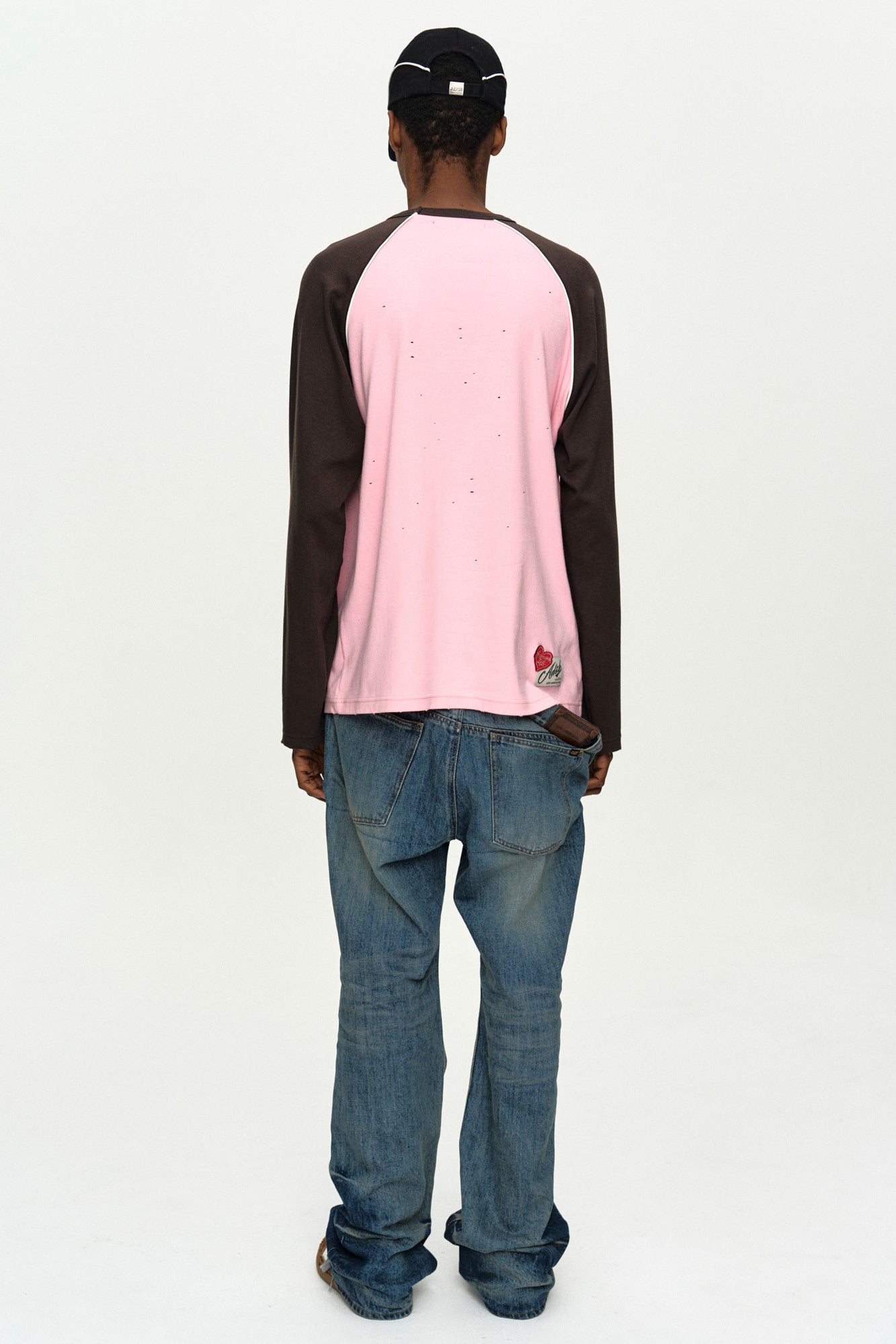 Andersson Bell - Logo Wappen Raglan L/s T-Shirt (Pink/Brown) product image 3 | TRAB K-Fashion Australia