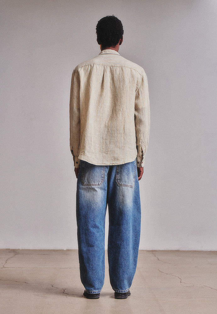 Art if acts - Linen Stripe Pocket Shirt (Beige) product image 5 | TRAB K-Fashion Australia