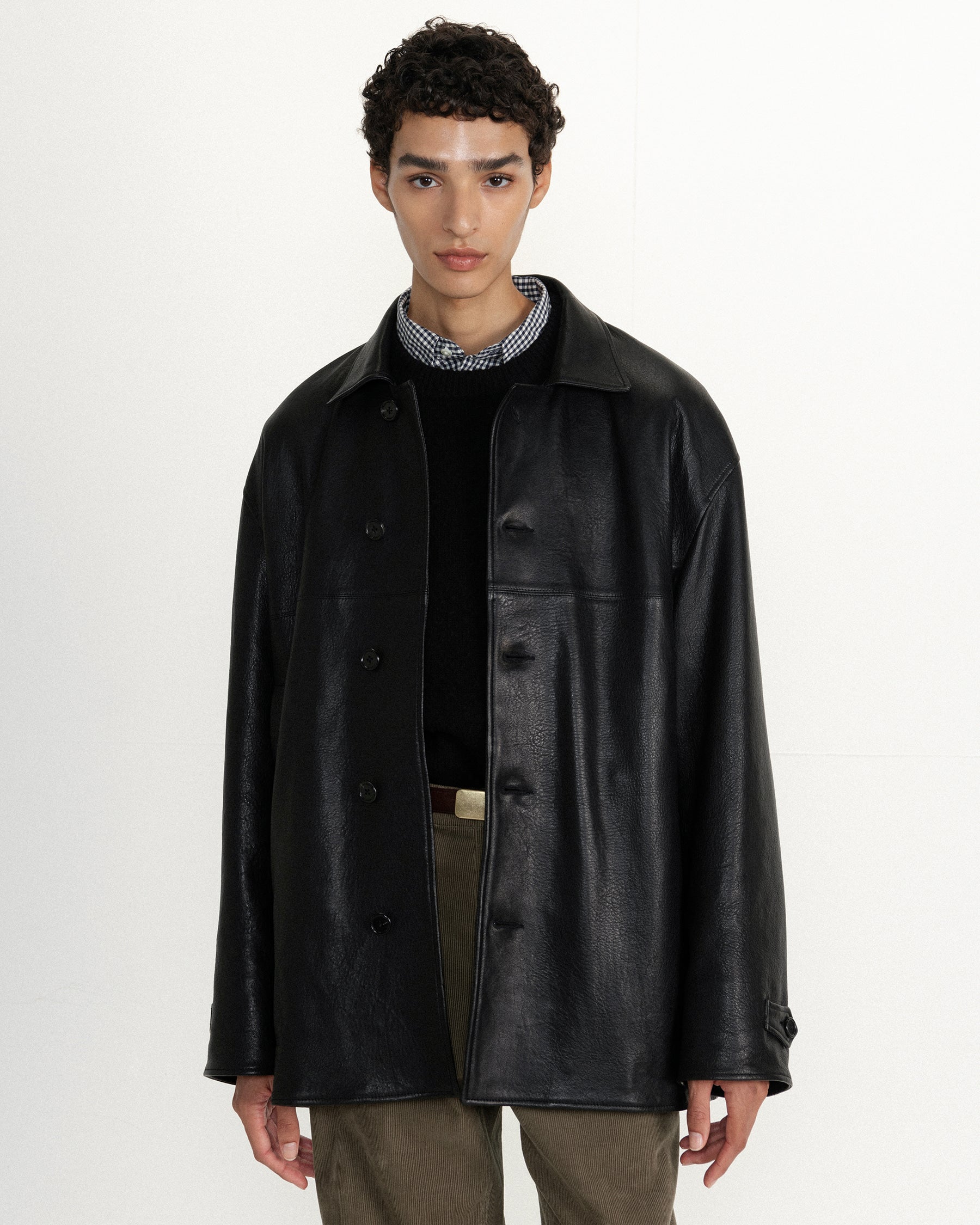 Brownyard - Leather Car Coat (Black) product image 3 | TRAB K-Fashion Australia