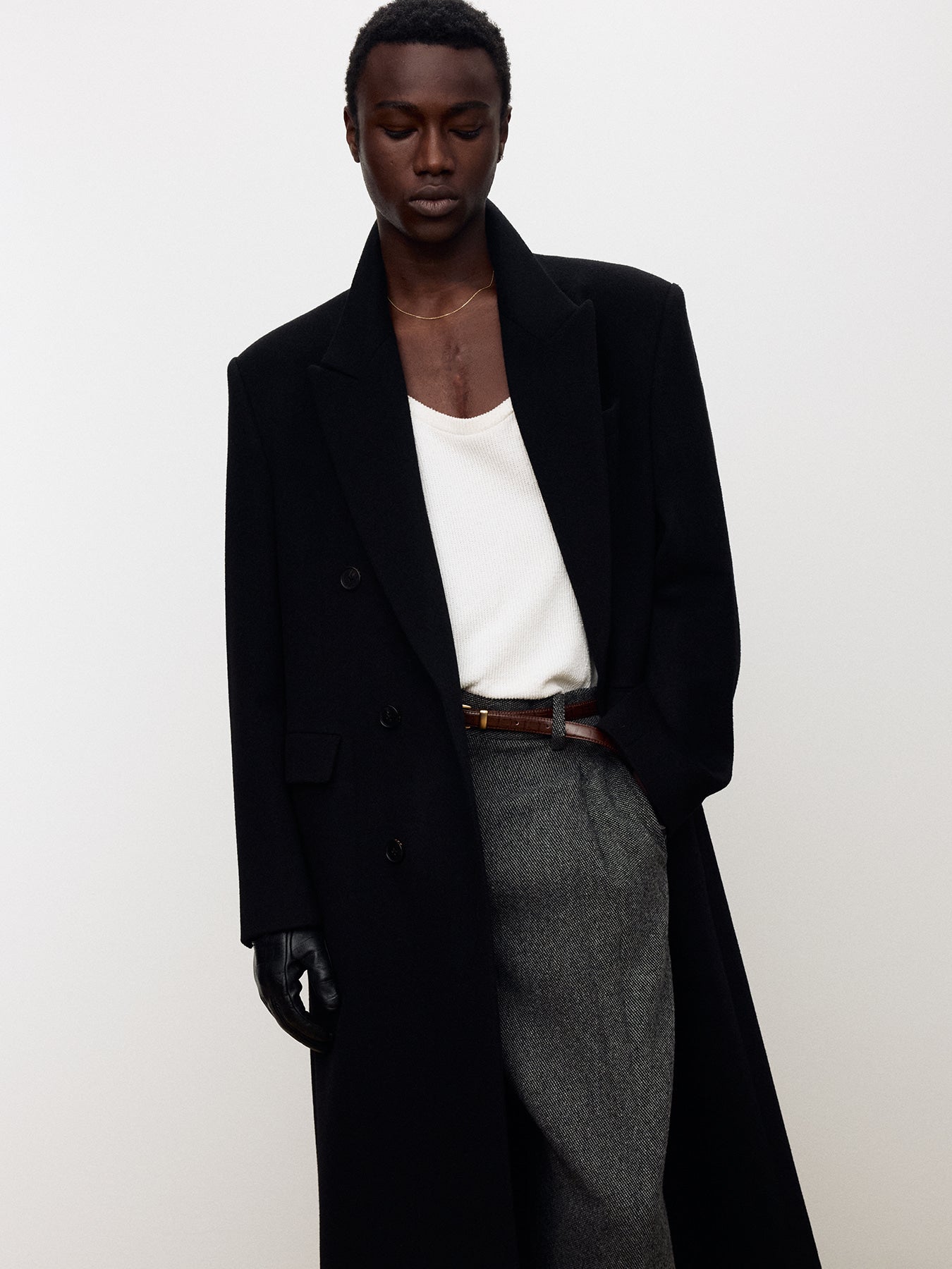 Tonywack - Wool And Cashmere Double-Breasted Coat (Black) product image 8 | TRAB K-Fashion Australia