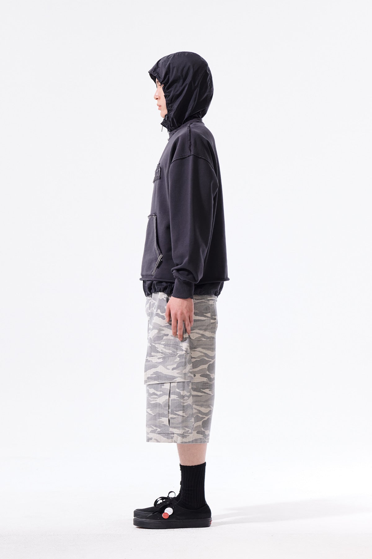 Matin Kim - Raw Cut Applique Sweatshirt (Charcoal) product image 11 | TRAB K-Fashion Australia